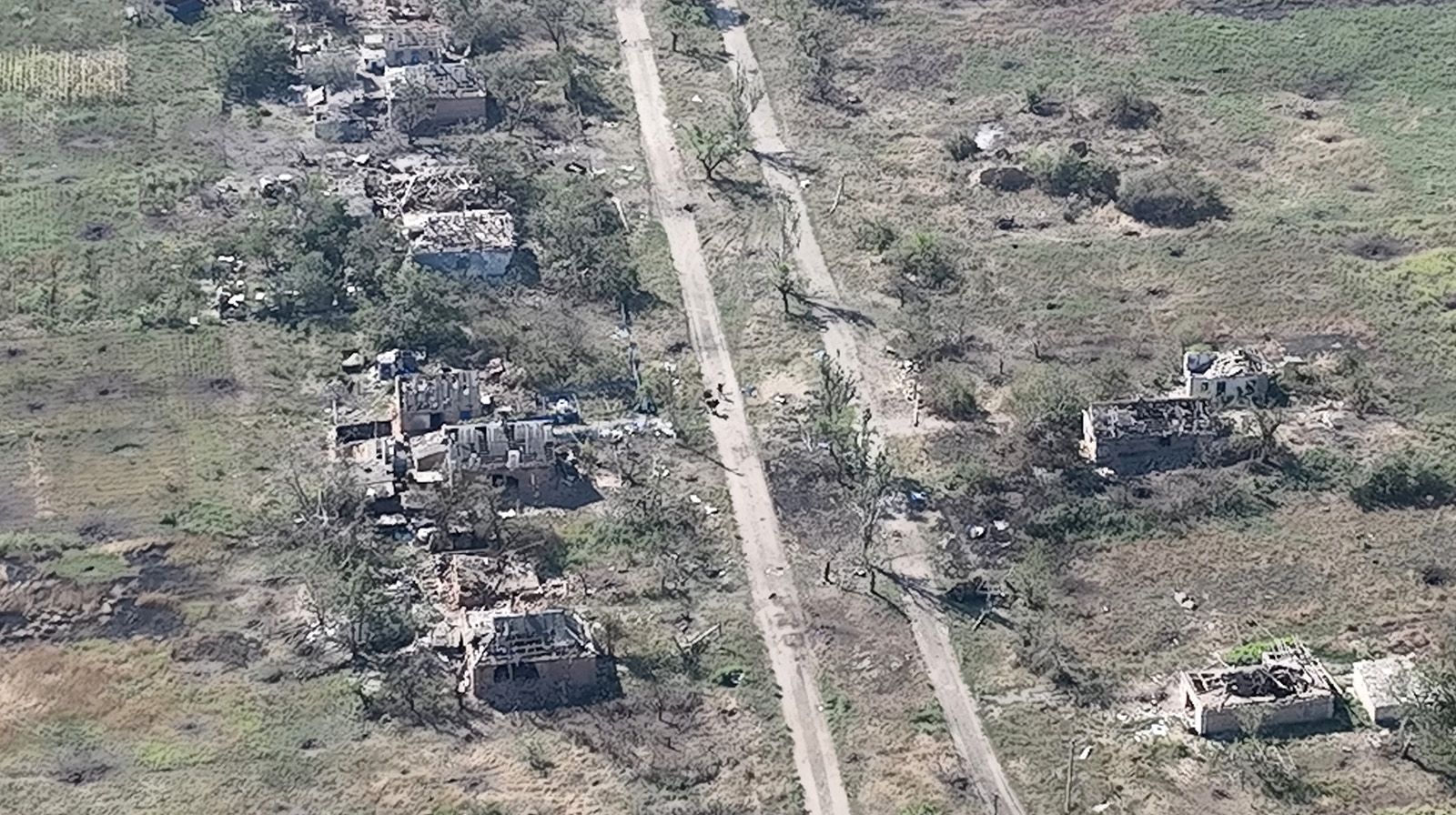 Ukrainian soldiers enter the embattled village of Robotyne, Zaporizhzhia region, Ukraine, in this screengrab taken from a handout video released on August 25.