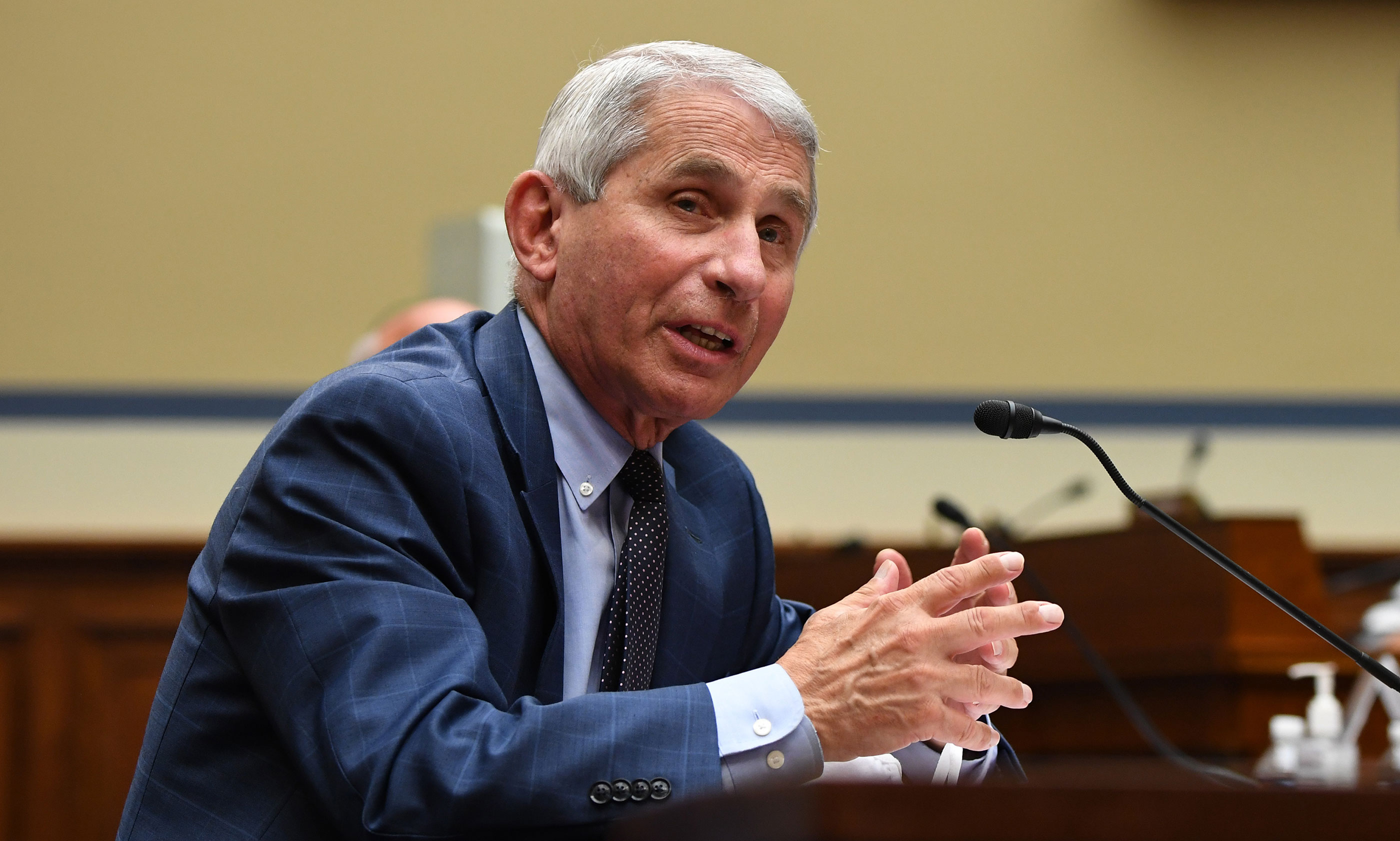 Dr. Anthony Fauci, director of the National Institute for Allergy and Infectious Diseases, testifies during a House Subcommittee on the Coronavirus Crisis hearing on July 31 in Washington, DC.