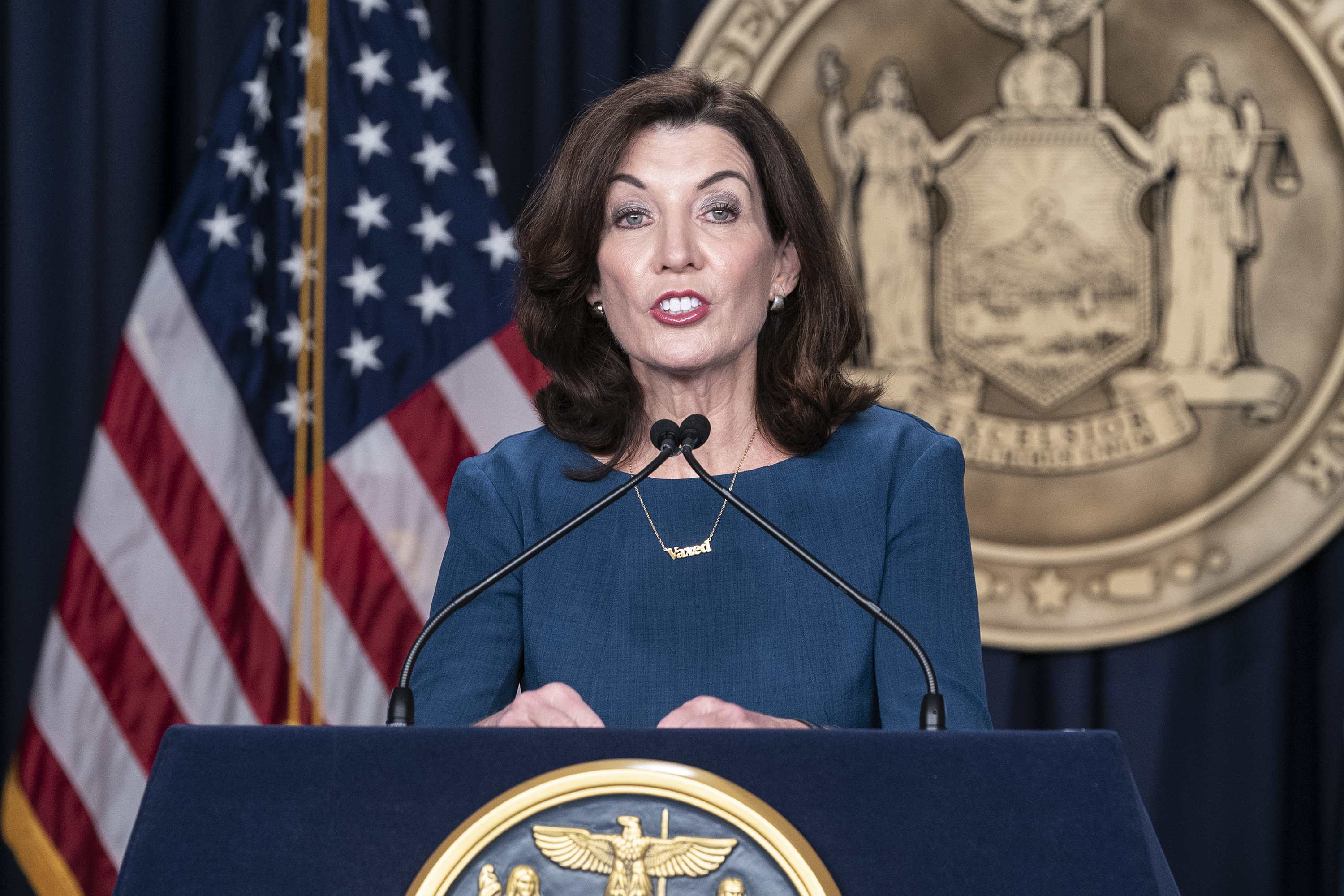 Governor Kathy Hochul announcement on the launching of Homeowner Assistance Fund with Federal money at Governor's office on 6th December 2021 in New York, US.