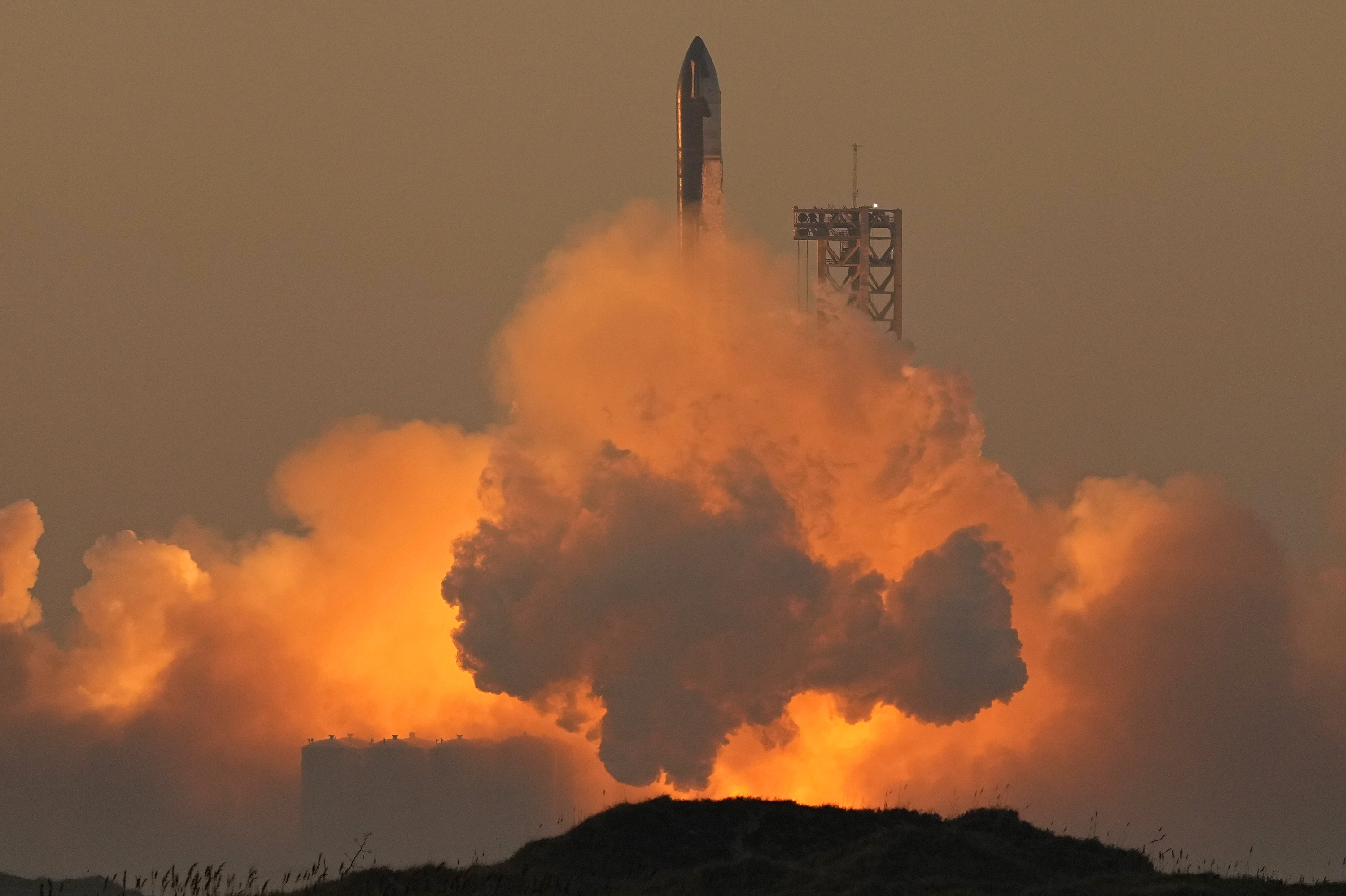 Starship launches for a test flight from SpaceX's Starbase in Boca Chica, Texas, on Saturday, November 18.