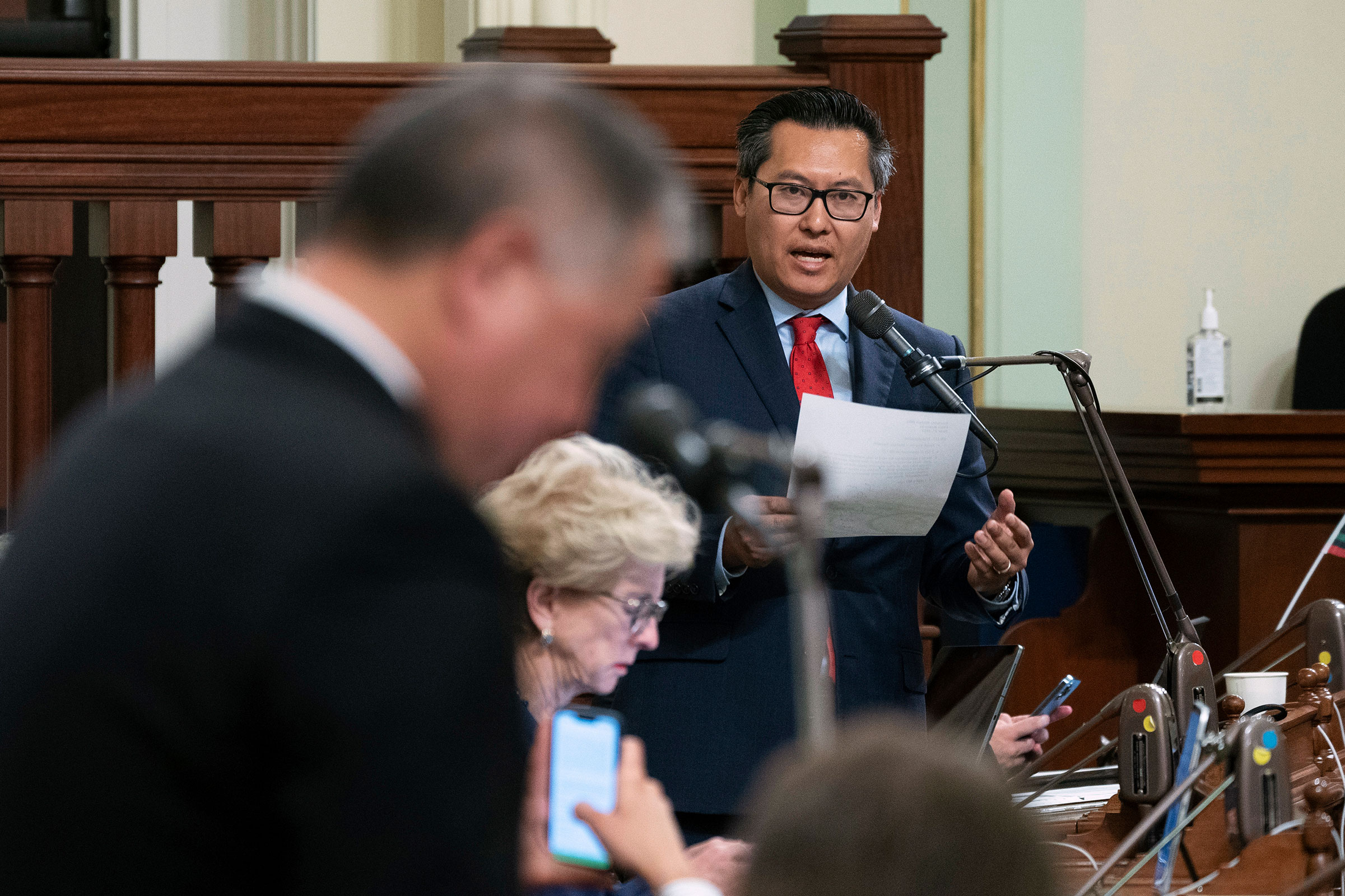 Vince Fong speaks at the Capitol in Sacramento, California, in June 2023.