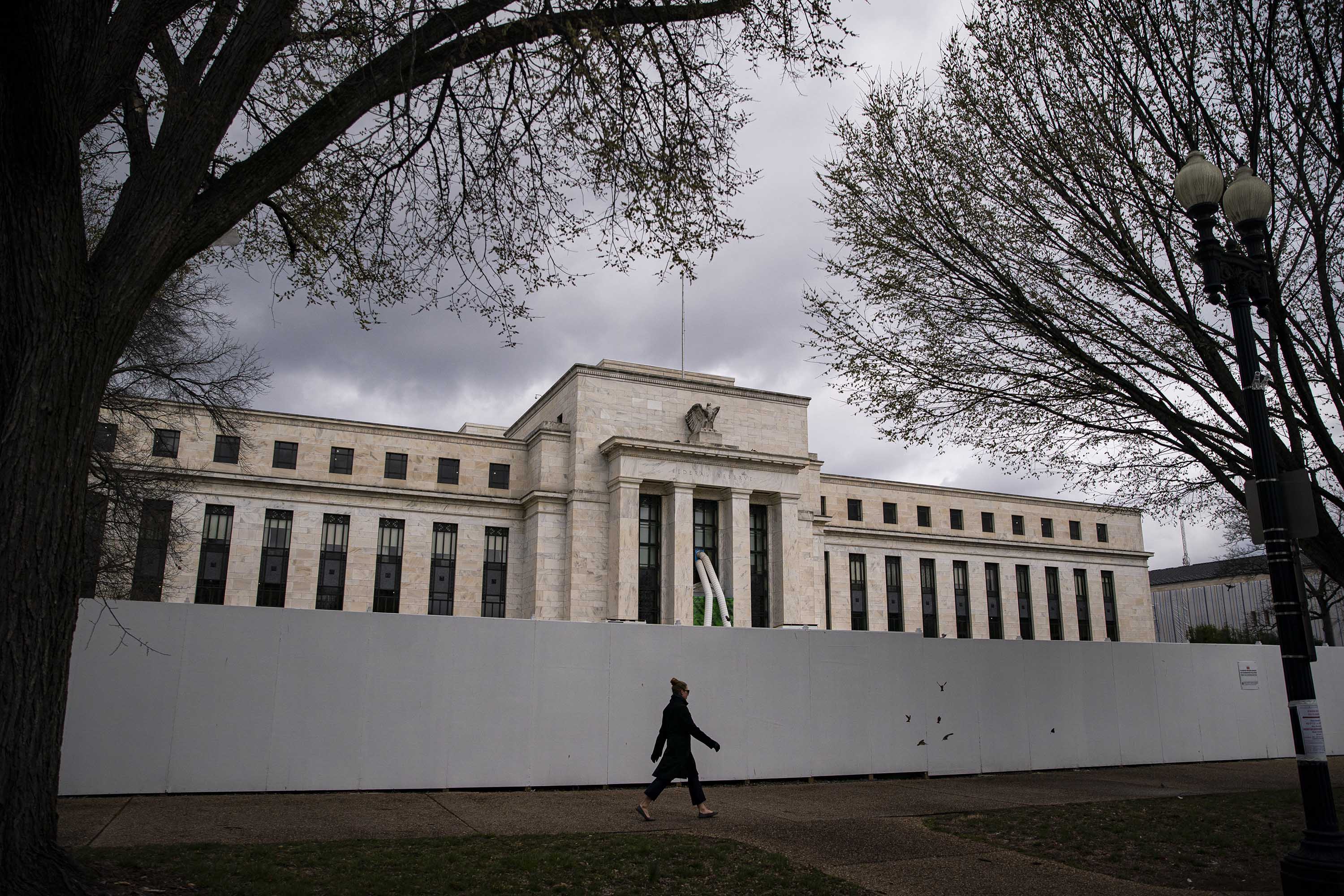 The Marriner S. Eccles Federal Reserve building is pictured in Washington, DC, on March 13. 