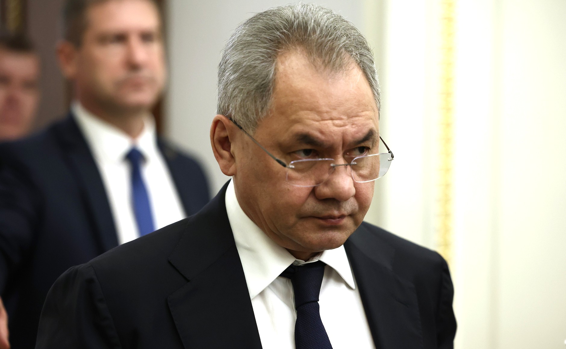 Defense Minister Sergei Shoigu before the meeting with heads of security agencies, on Monday.
