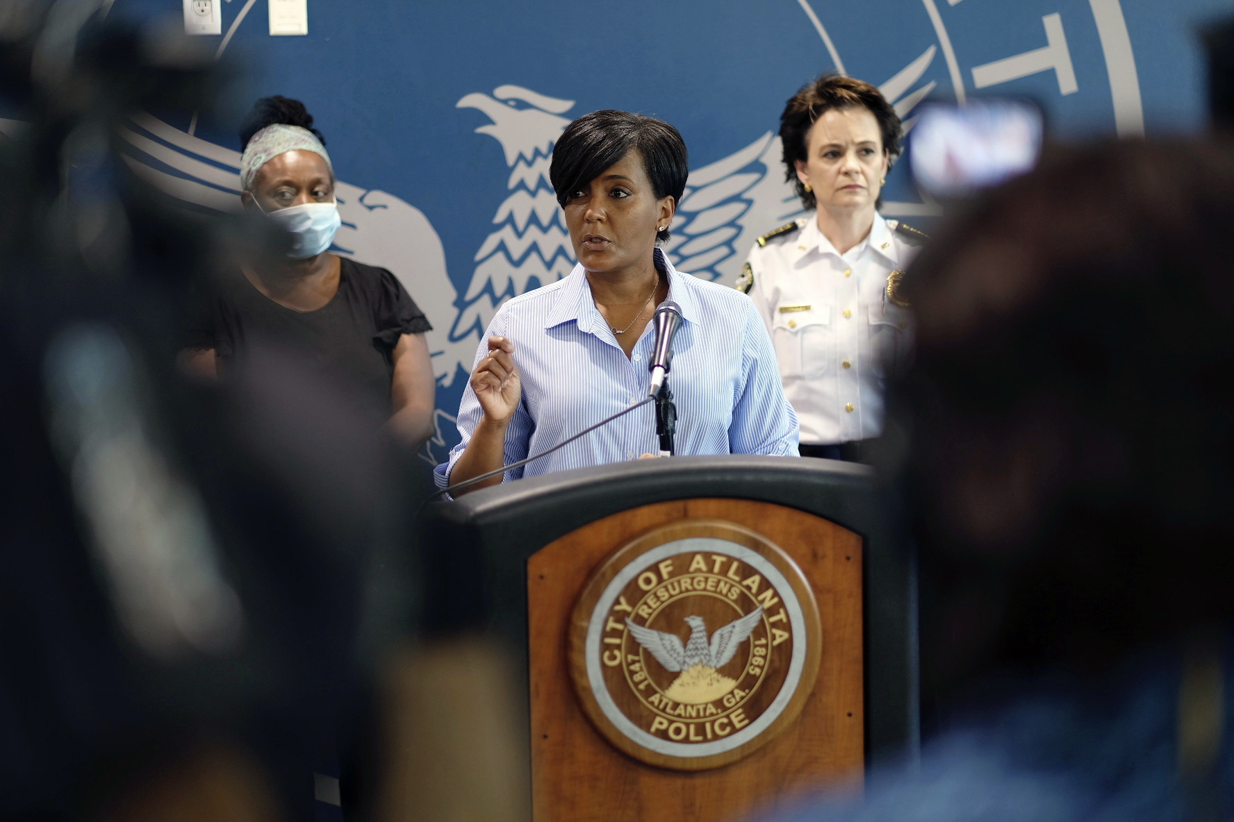 Mayor Keisha Lance Bottoms speaks at a news conference in Atlanta on May 30.