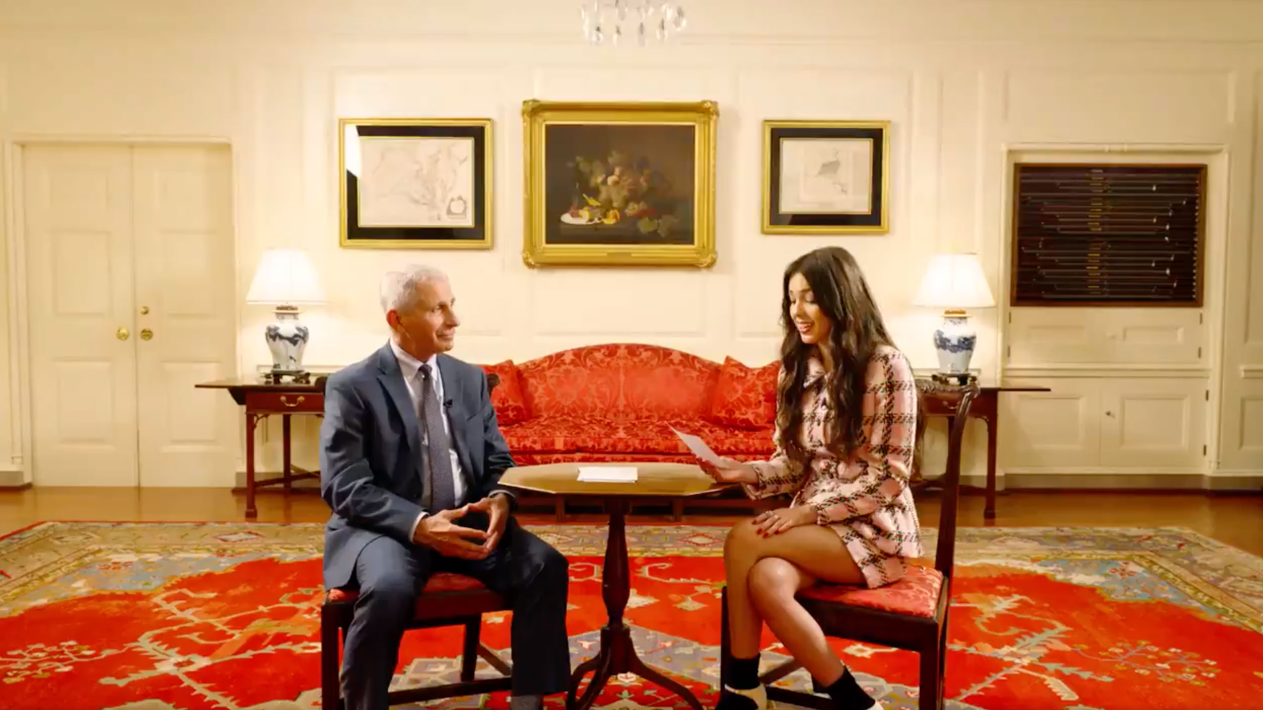 Dr. Anthony Fauci and pop singer Olivia Rodrigo.