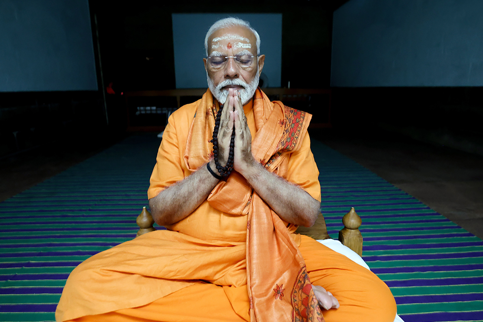 Narendra Modi meditates at the Vivekananda Rock Memorial, in Kanniyakumari on May 31.