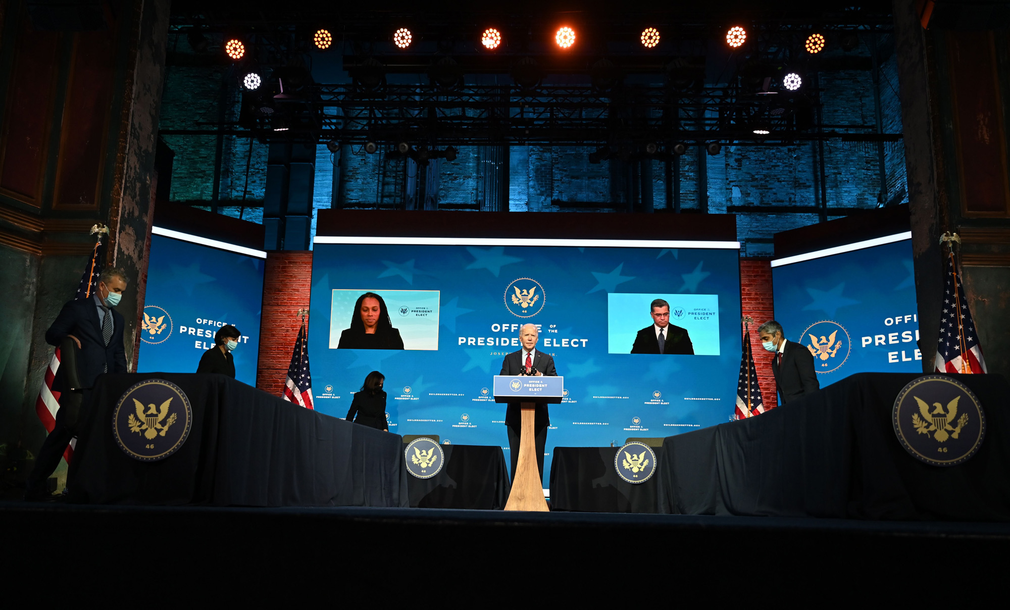 US President-elect Joe Biden speaks before announcing his team tasked with dealing with the Covid-19 pandemic at The Queen in Wilmington, Delaware, on December 8, 2020. 