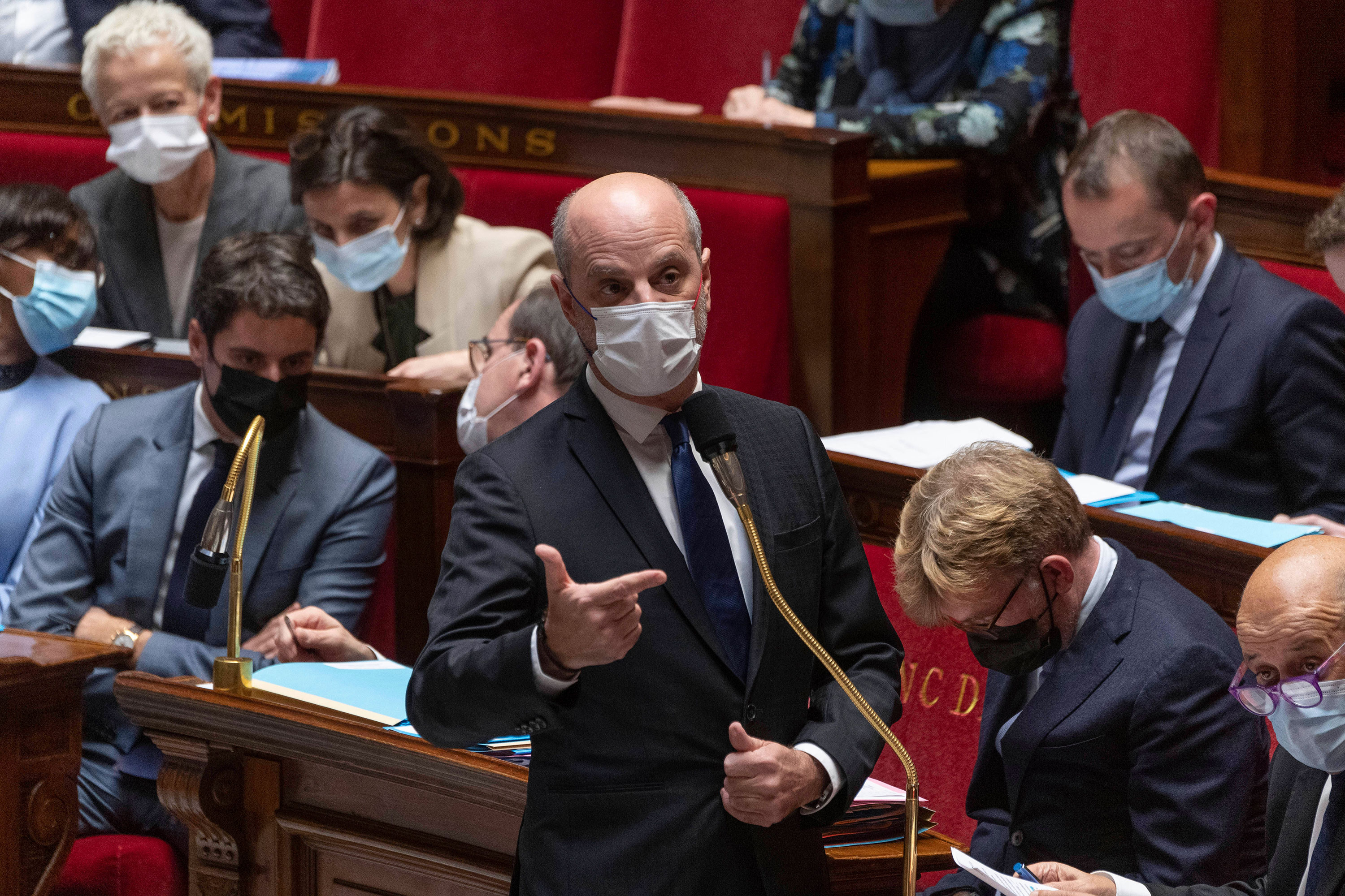 French Education, Youth and Sports Minister Jean-Michel Blanquer speaks at the National Assembly in Paris on January 18.