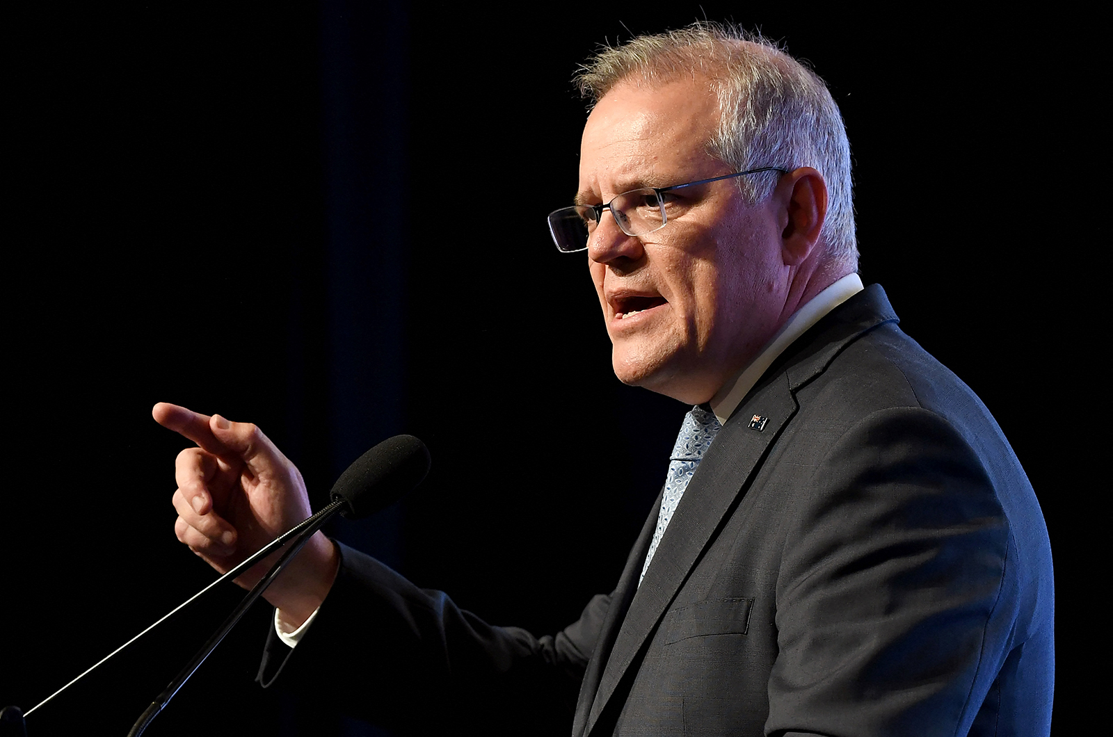Australia's Prime Minister Scott Morrison speaks during an address at the Australia-Israel Chamber of Commerce luncheon in Melbourne, on May 6.