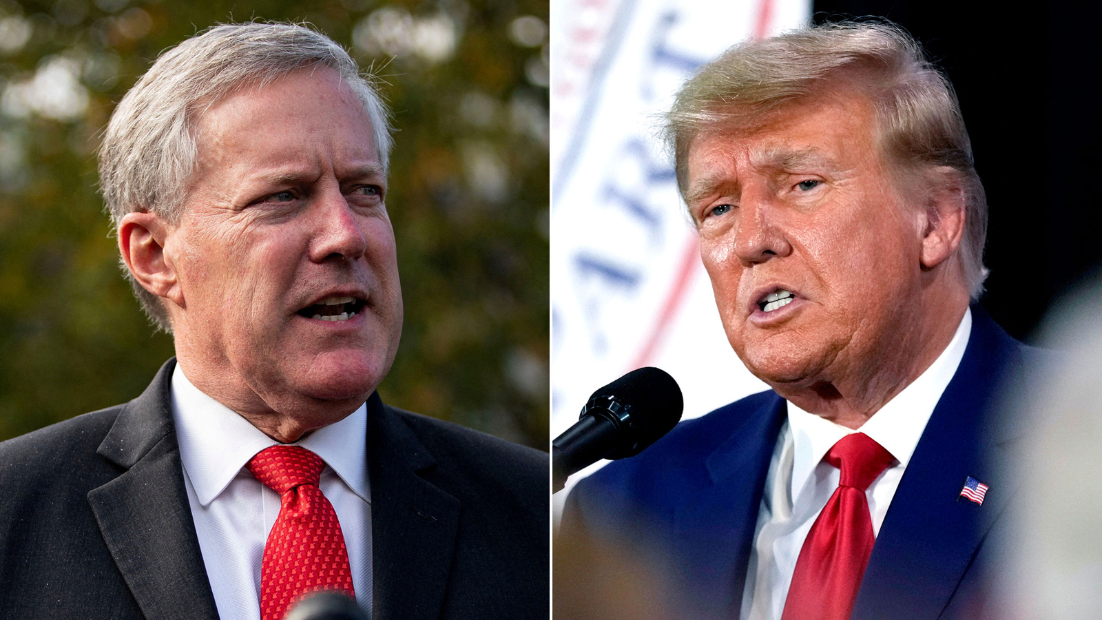 Former White House chief of staff Mark Meadows and former President Donald Trump.