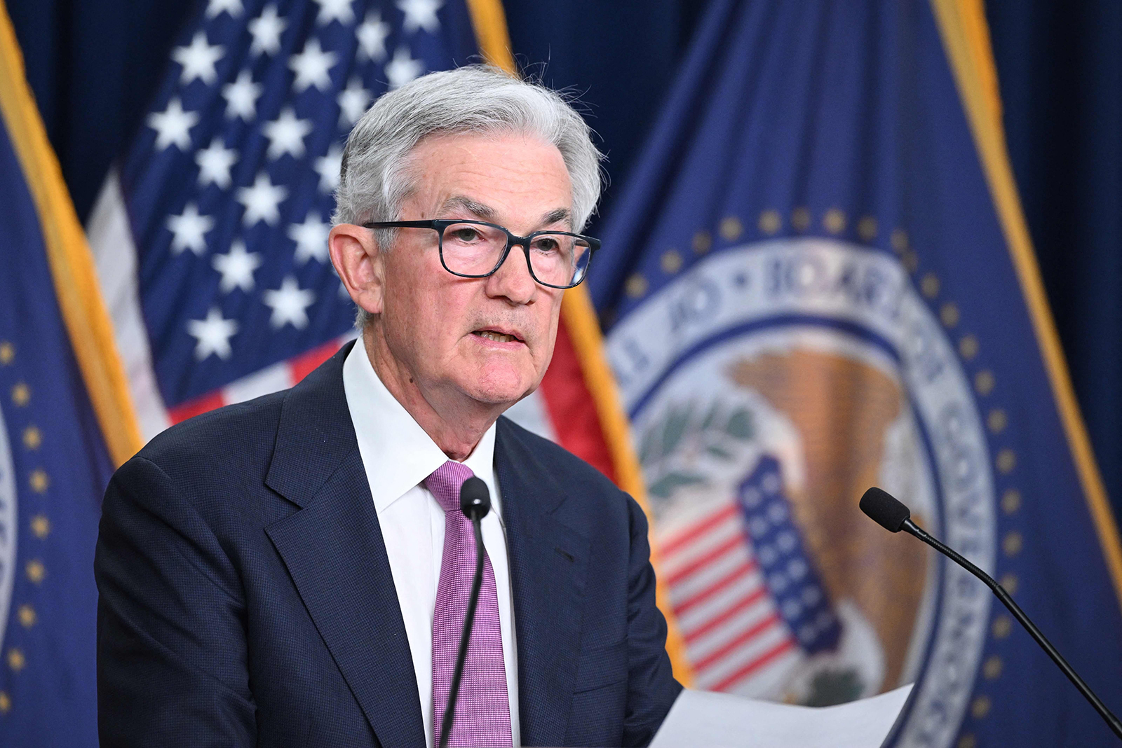Federal Reserve Board Chairman Jerome Powell speaks during a news conference following the Federal Open Market Committee meeting, at the Federal Reserve in Washington, DC, on June 14.