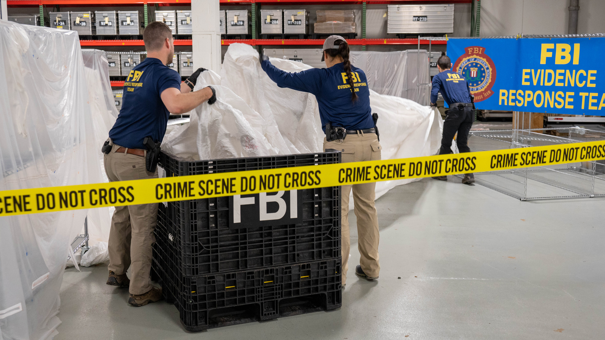 FBI Special Agents assigned to the Evidence Response Team process material recovered from the High Altitude Balloon recovered off the coast of South Carolina. The material was processed and transported to the FBI Laboratory in Quantico, Virginia.