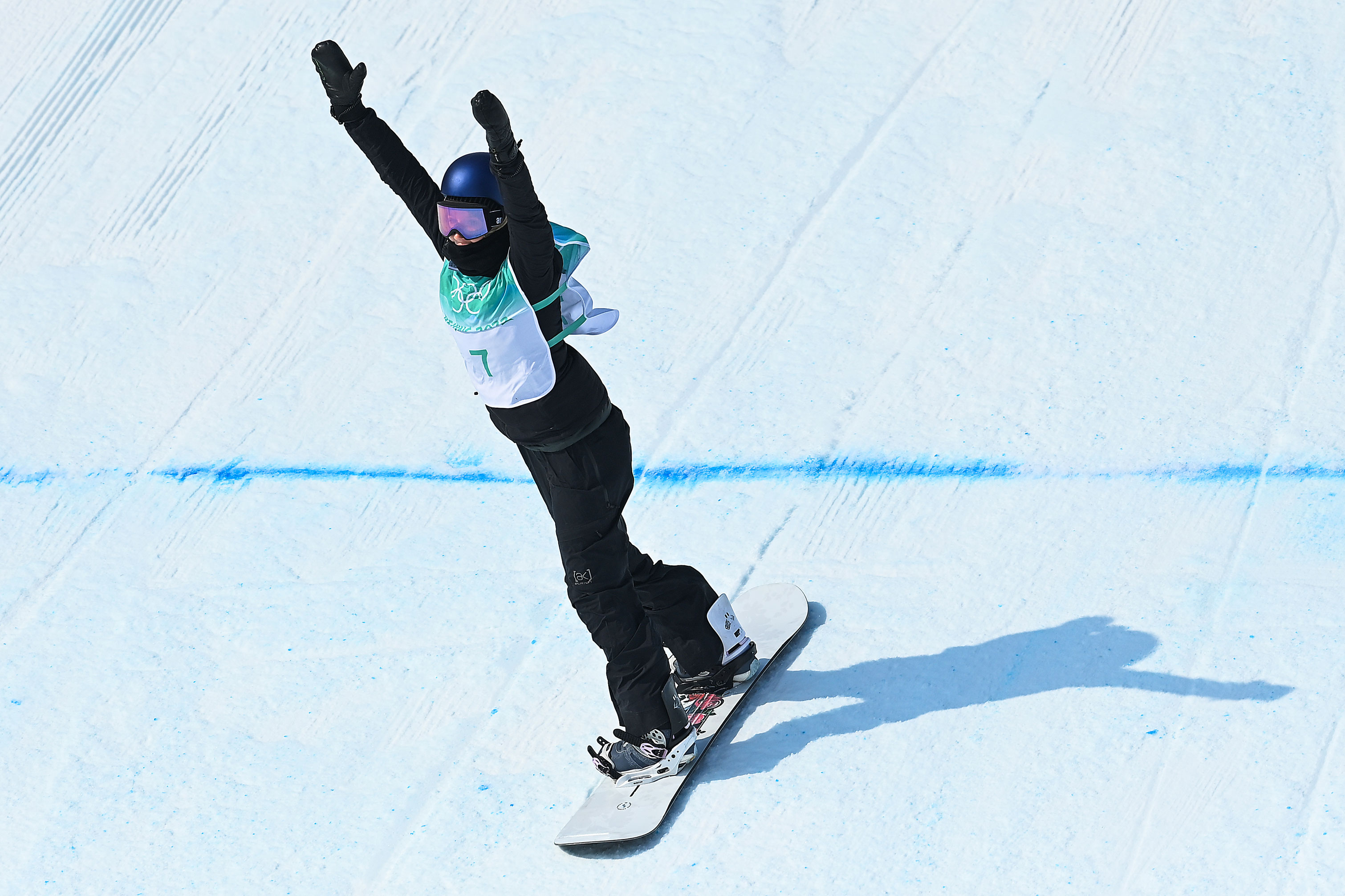 Anna Gasser of Austria reacts during the women's snowboard big air final on Tuesday.
