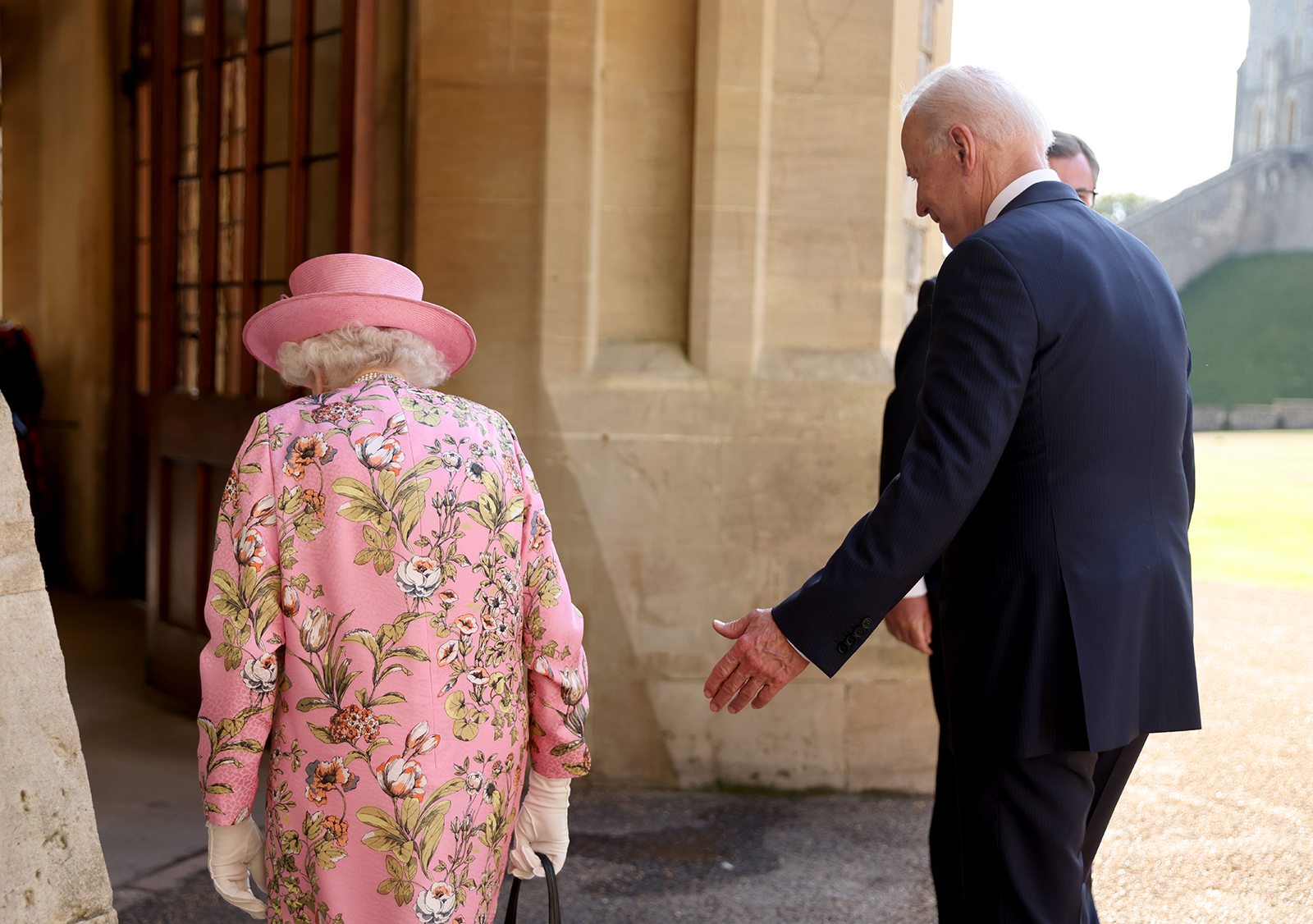 US President Joe Biden and Queen Elizabeth II at Windsor Castle on June 13, in Windsor, England. 