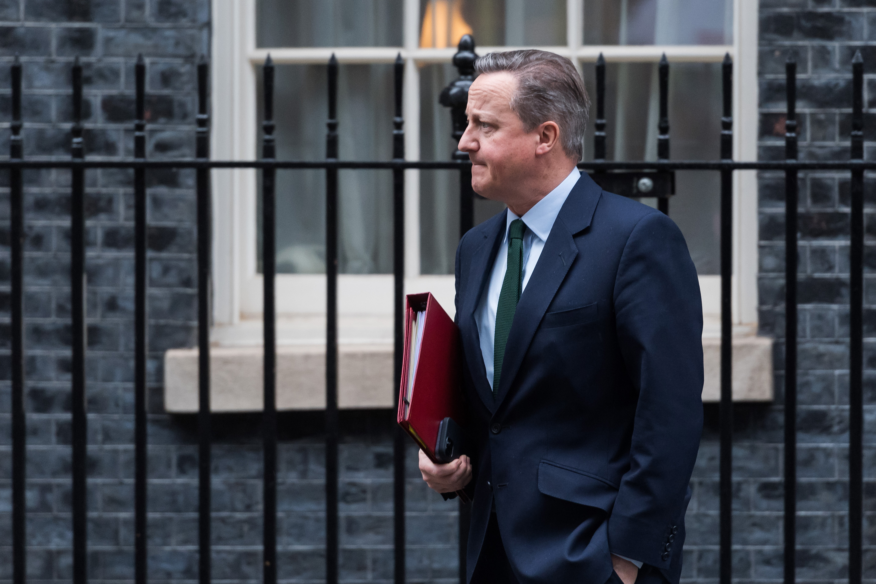 David Cameron leaves 10 Downing Street after attending the weekly Cabinet meeting in London, United Kingdom on Tuesday.