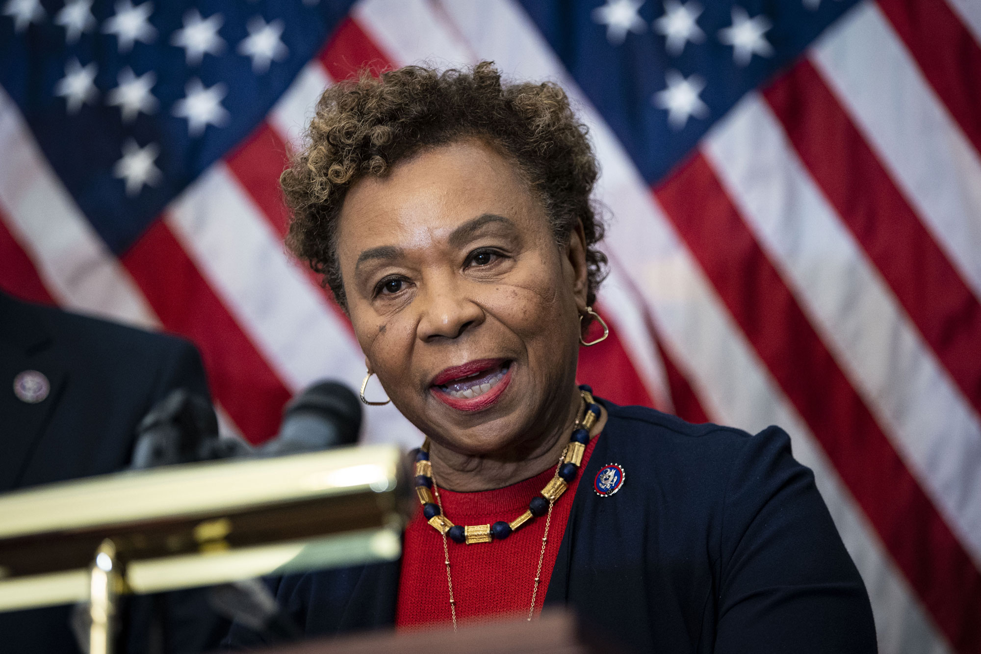 Rep. Barbara Lee speaks during a news conference at the Capitol in Washington DC, on February 23.