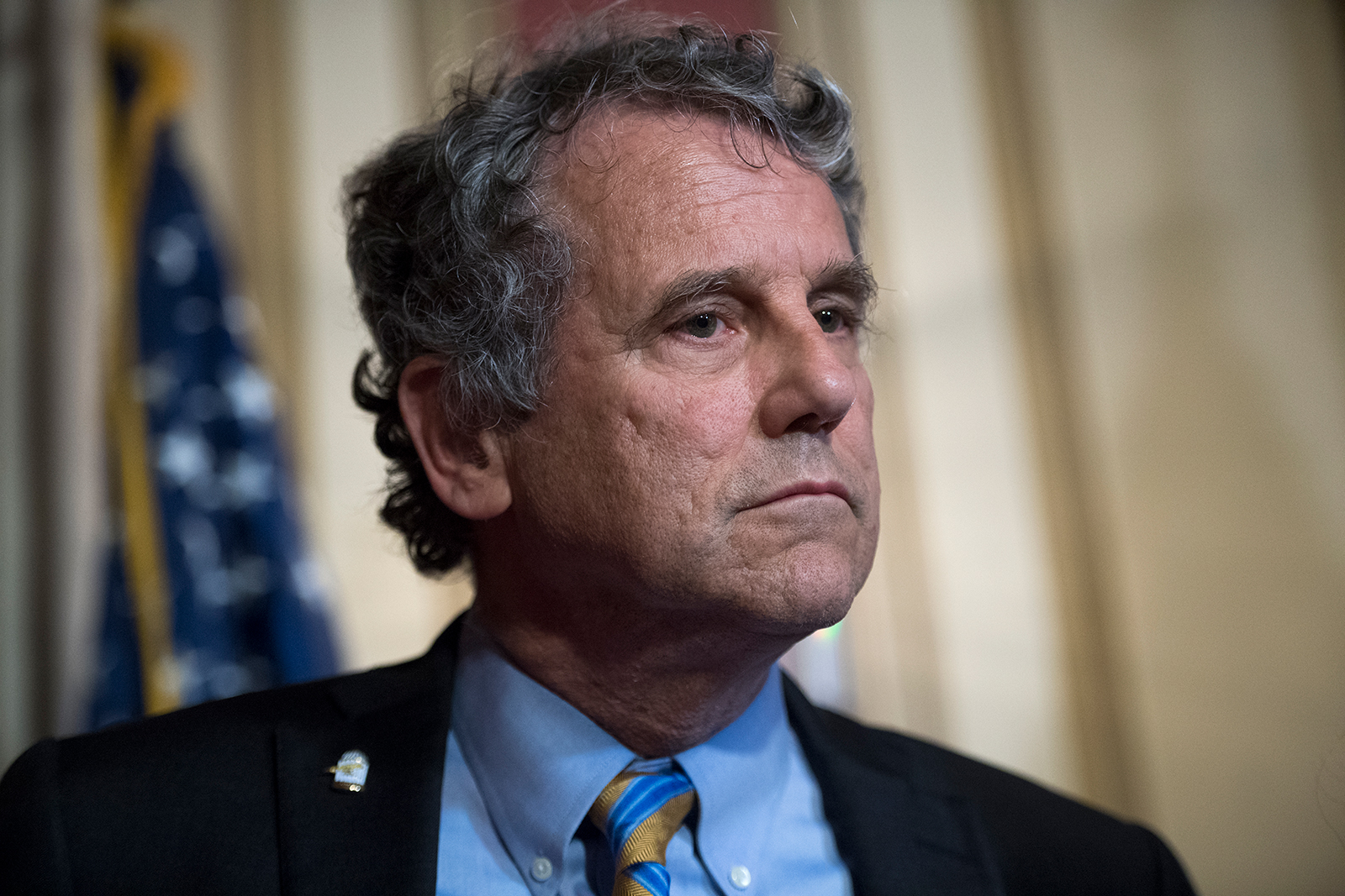 Sen. Sherrod Brown conducts a news conference in the Capitol on September 9, 2019.