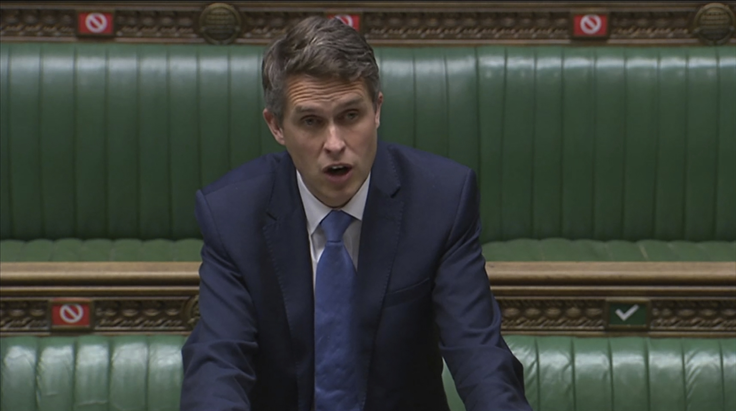 UK Education Secretary Gavin Williamson answers questions in the House of Commons on May 13 on the plans for reopening schools.