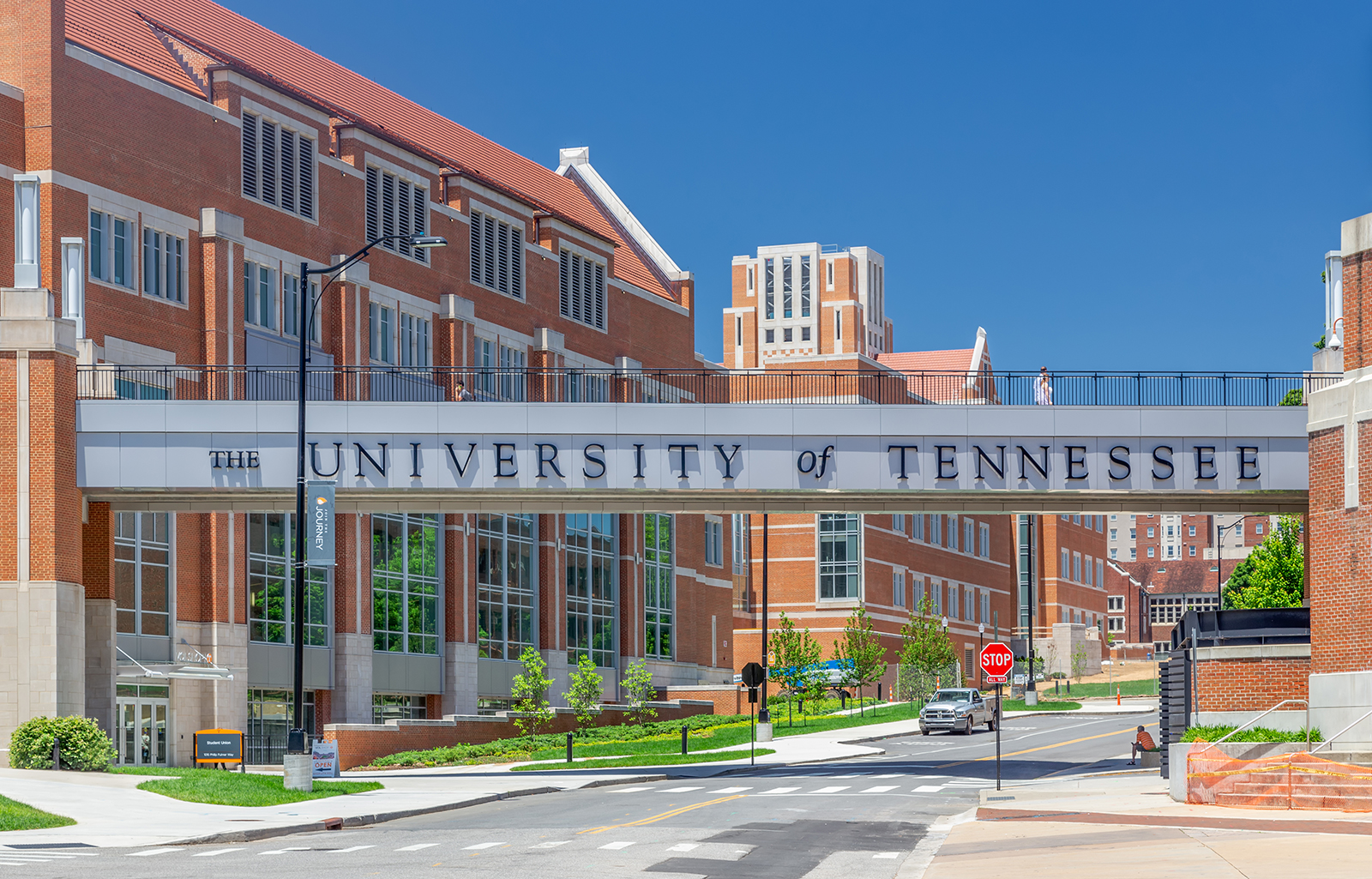 Entrance and walkway to the the campus of the University of Tennessee in Knoxville as seen on June 4, 2018.