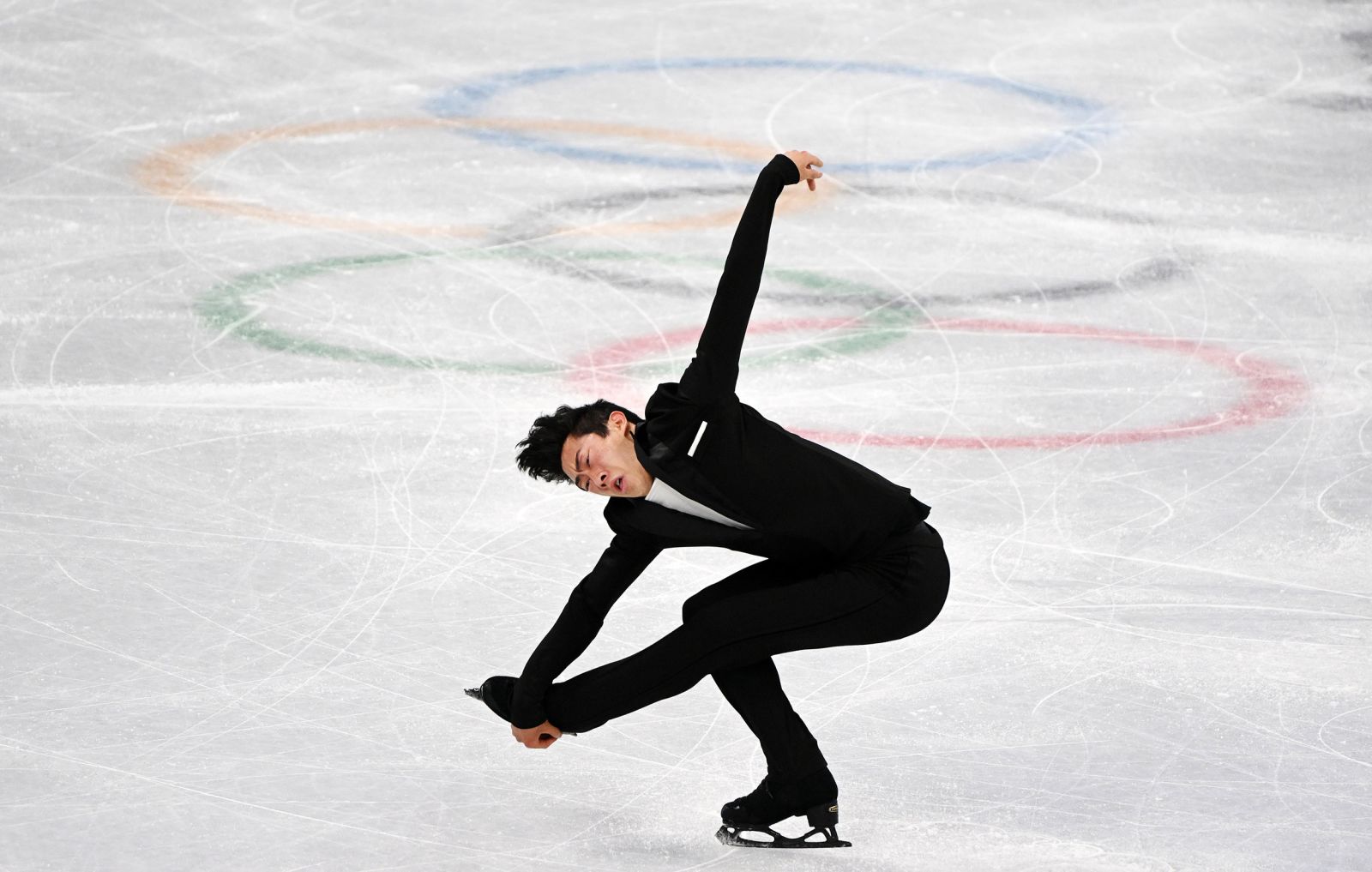 American Nathan Chen competes in the team figure-skating event on February 4.