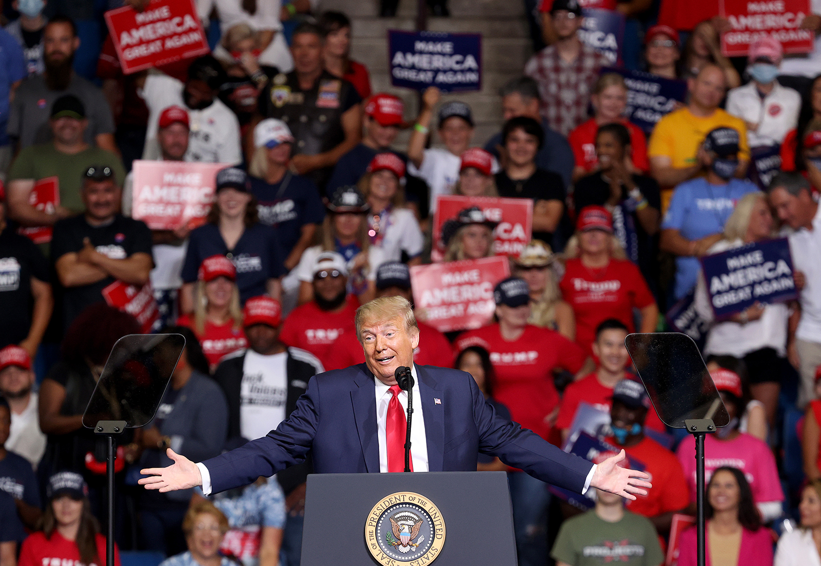 US President Donald Trump speaks at a campaign rally at the BOK Center, June 20, in Tulsa, Oklahoma.