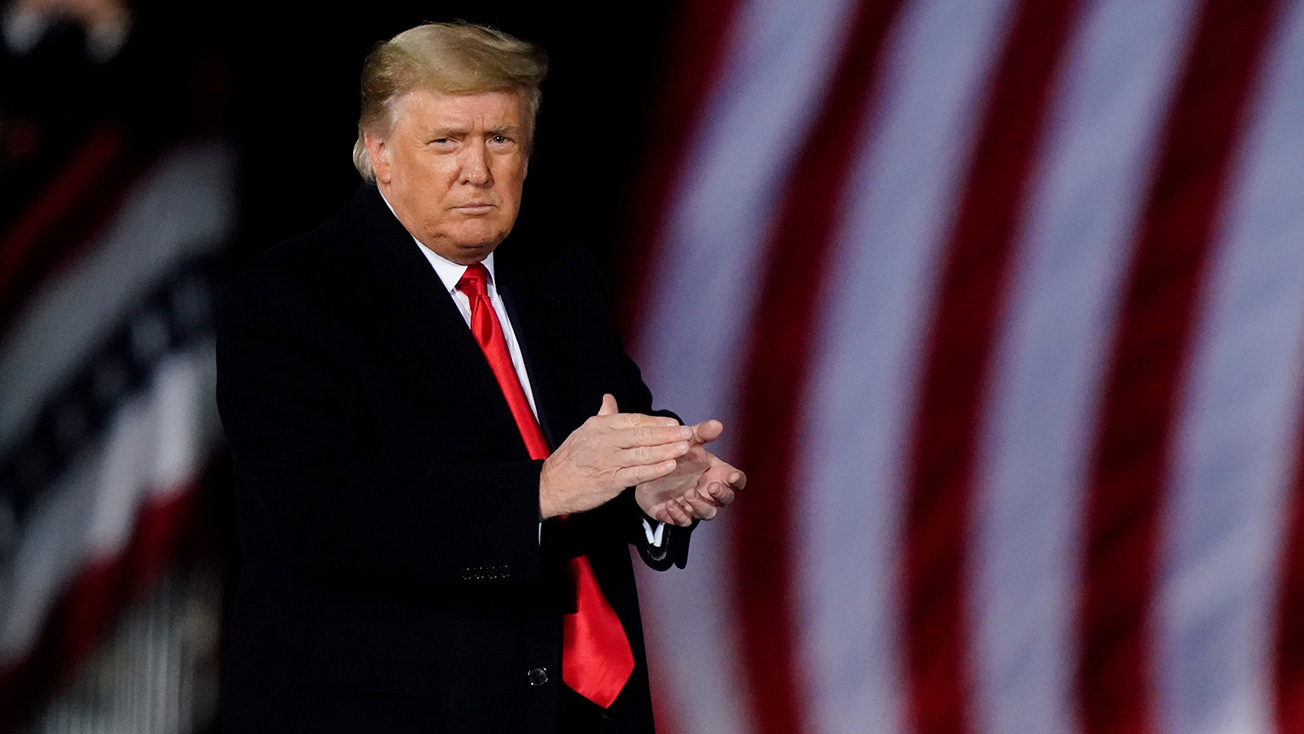 President Donald Trump attends a campaign rally on January 4 in Dalton, Georgia. 