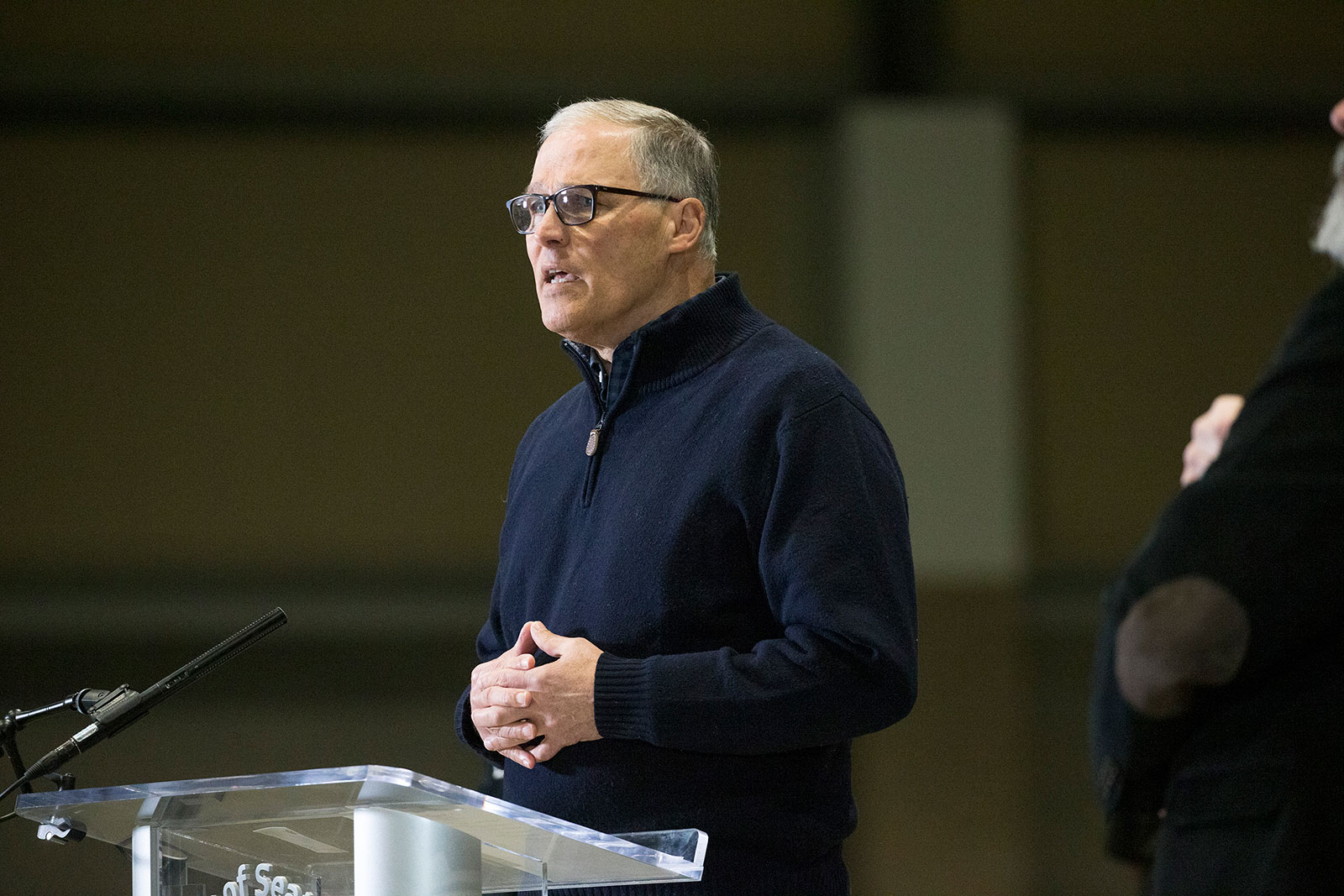 Washington Gov. Jay Inslee speaks during a press conference in March.