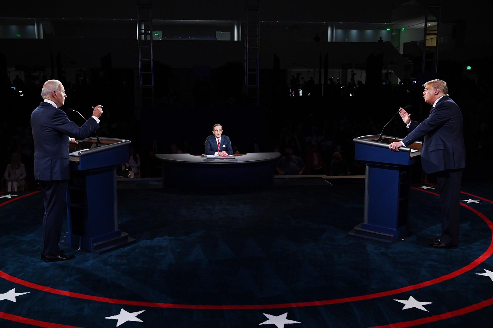 President Donald Trump and Democratic presidential nominee Joe Biden participate in the first presidential debate.