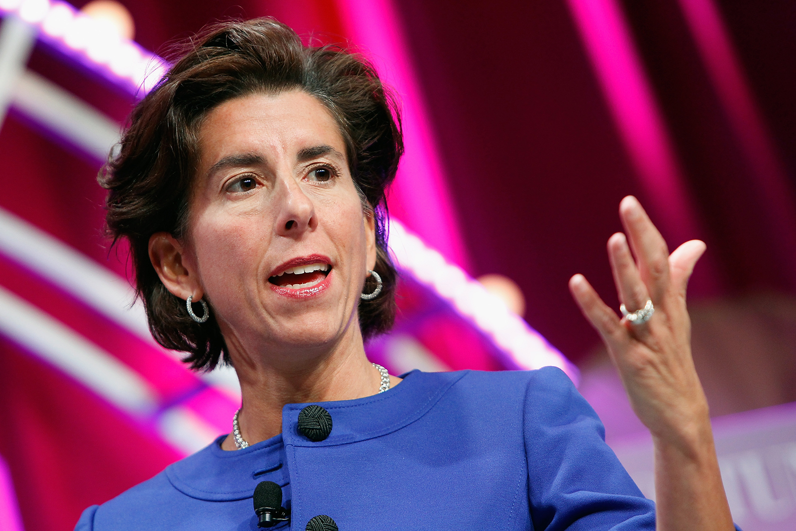 WASHINGTON, DC - OCTOBER 13: Governor of Rhode Island Gina Raimondo speaks onstage during Fortune's Most Powerful Women Summit - Day 2 at the Mandarin Oriental Hotel on October 13, 2015 in Washington, DC. (Photo by Paul Morigi/Getty Images for Fortune/Time Inc)