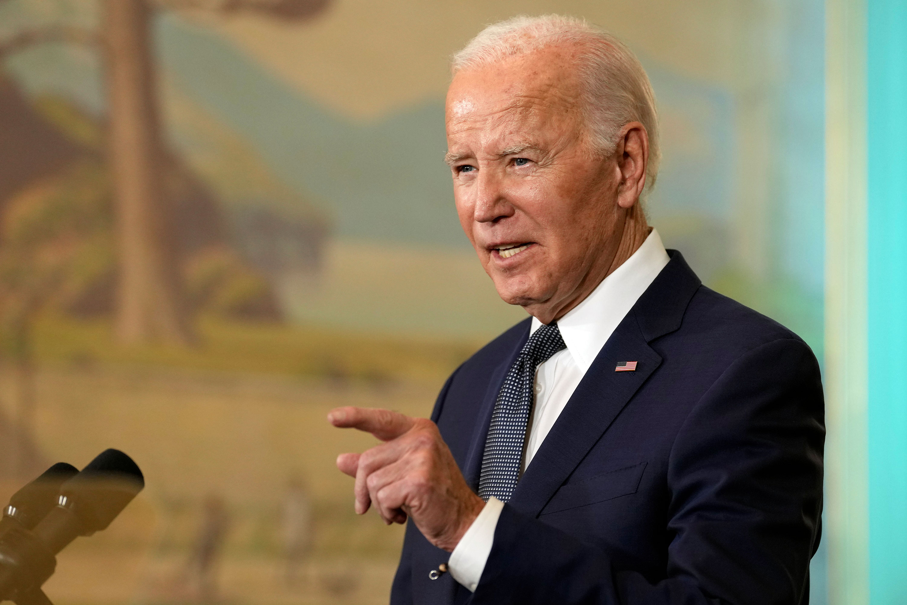 US President Joe Biden speaks during a news conference after his meeting with China's President President Xi Jinping in Woodside, California, on Wednesday. 