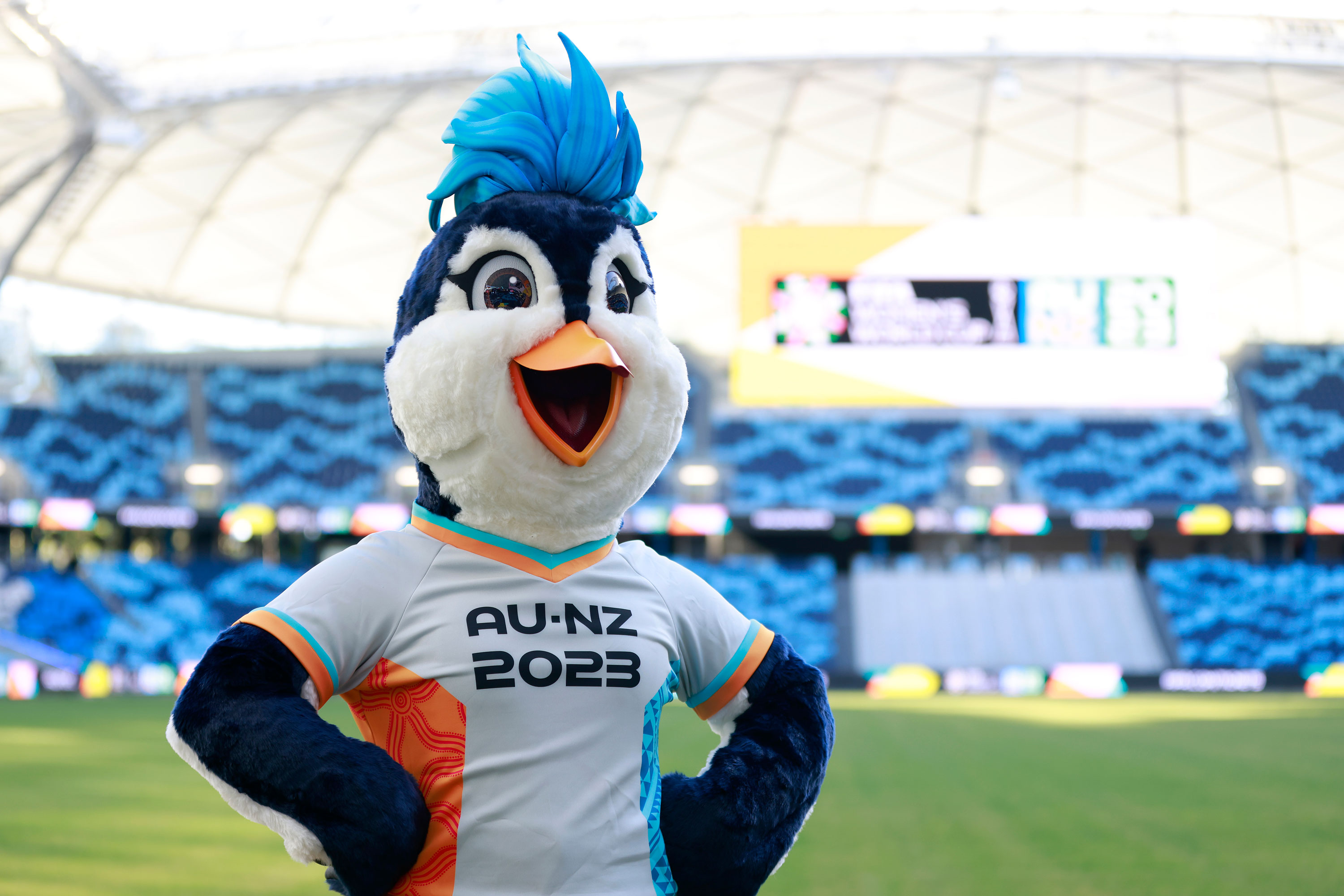 Tazuni looks on during the FIFA Women's World Cup 100 Days To Go launch event at Sydney Football Stadium on April 11, 2023 in Sydney, Australia.