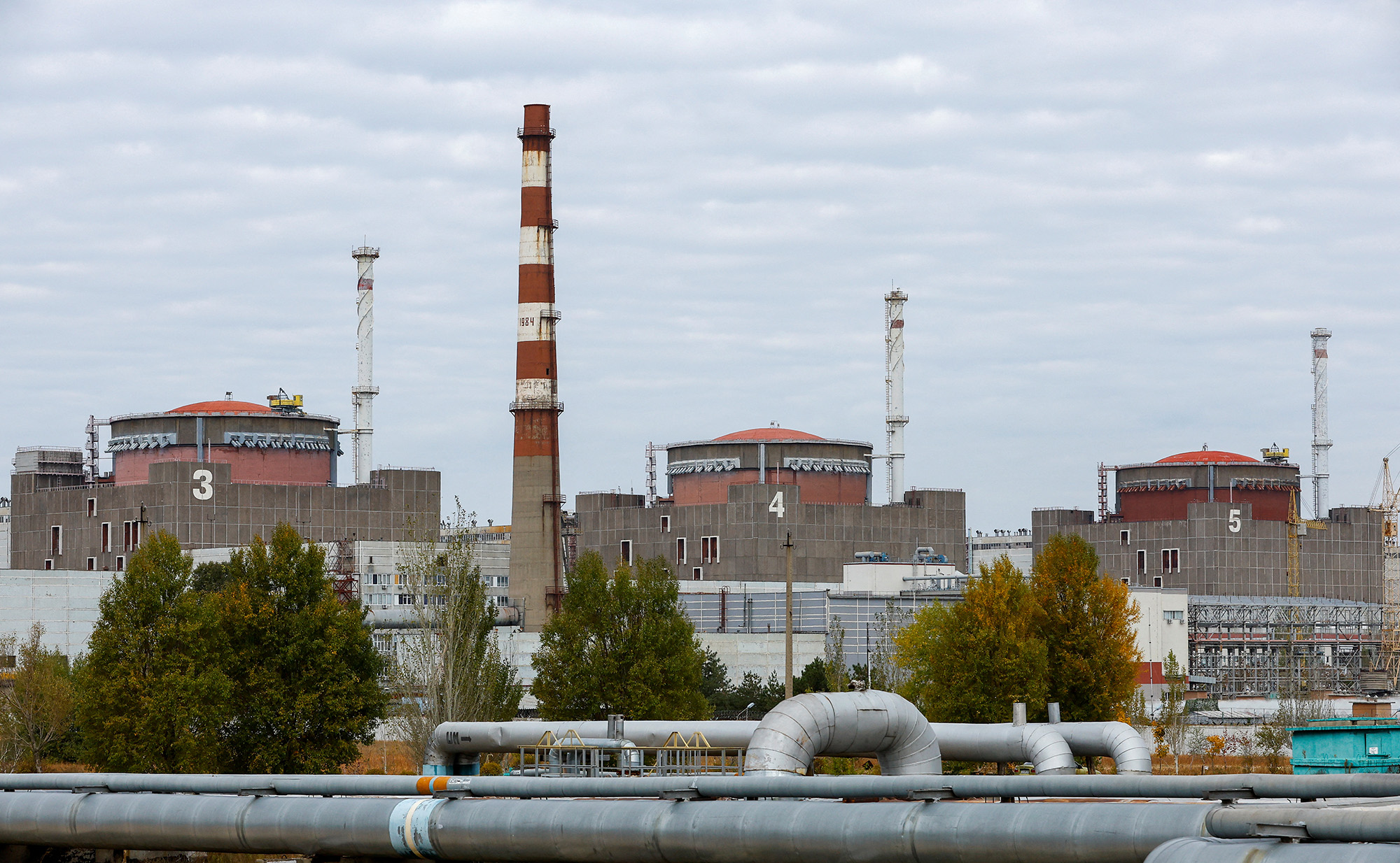 The Zaporizhzhia nuclear power plant in Russian-controlled Ukraine, on October 14.