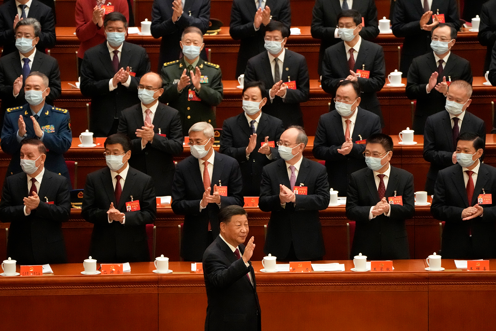 Chinese leader Xi Jinping during the opening ceremony of the 20th National Congress of China's ruling Communist Party in Beijing on October 16.