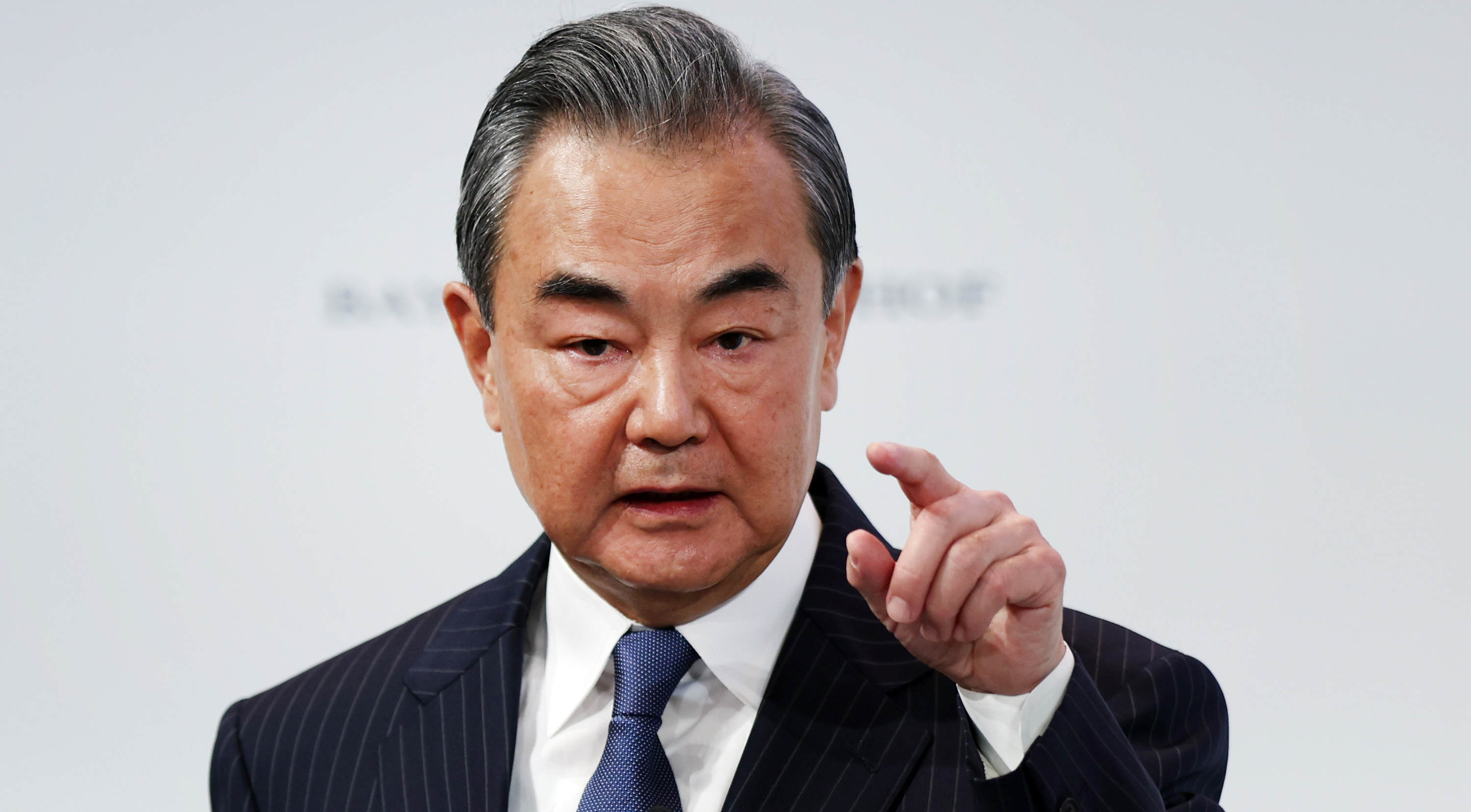 Chinese foreign affairs Minister Wang Yi speaks during the 2023 Munich Security Conference (MSC) on February 18, in Munich, Germany.