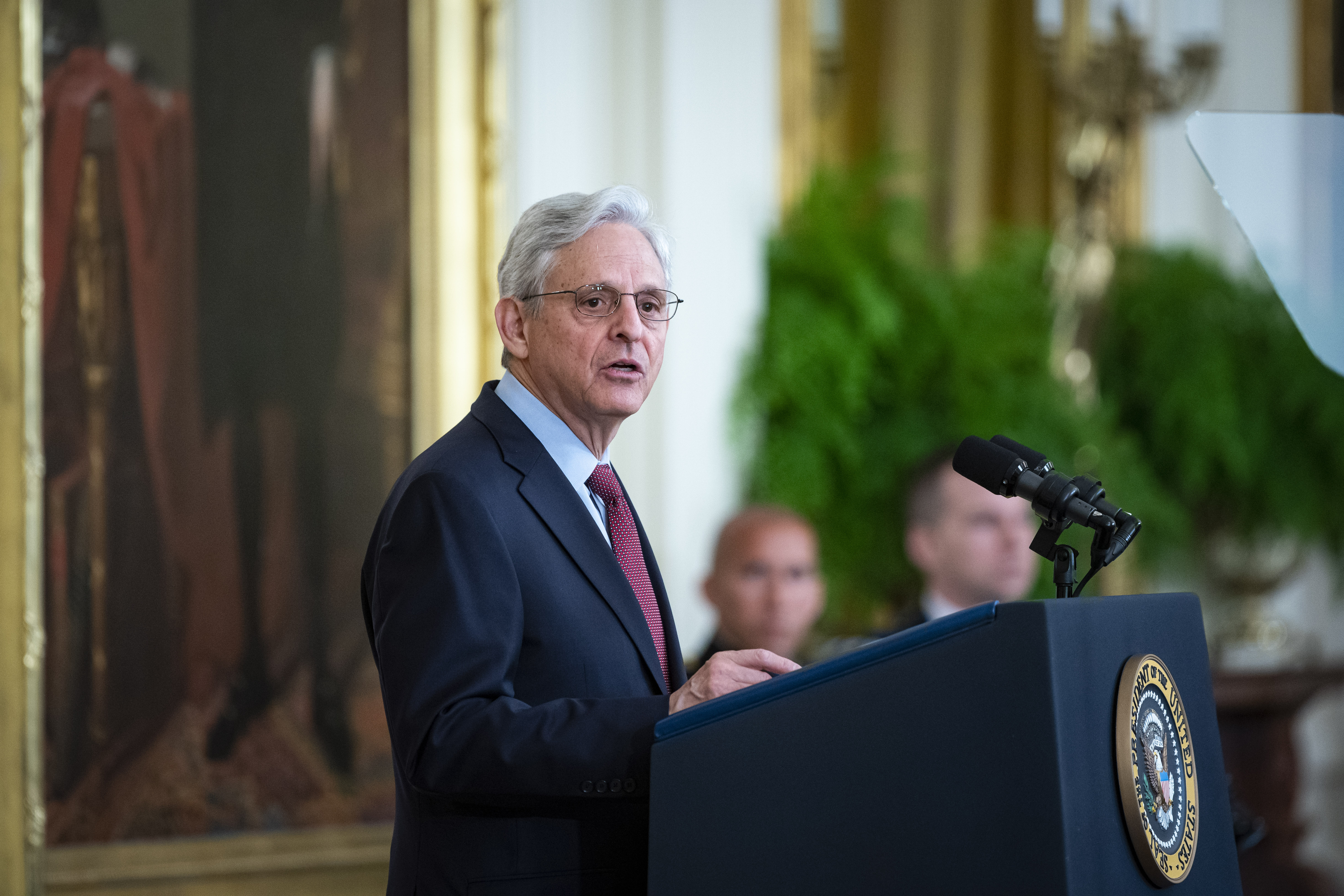 Merrick Garland, US Attorney General, speaks during an event at the White House in Washington, DC, on Monday.