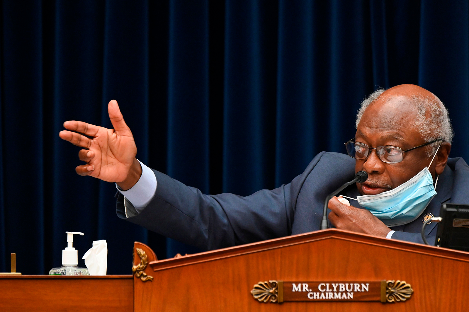 Chairman James Clyburn speaks during a House Subcommittee on the Coronavirus Crisis hearing on Capitol Hill in Washington, DC on July 31.
