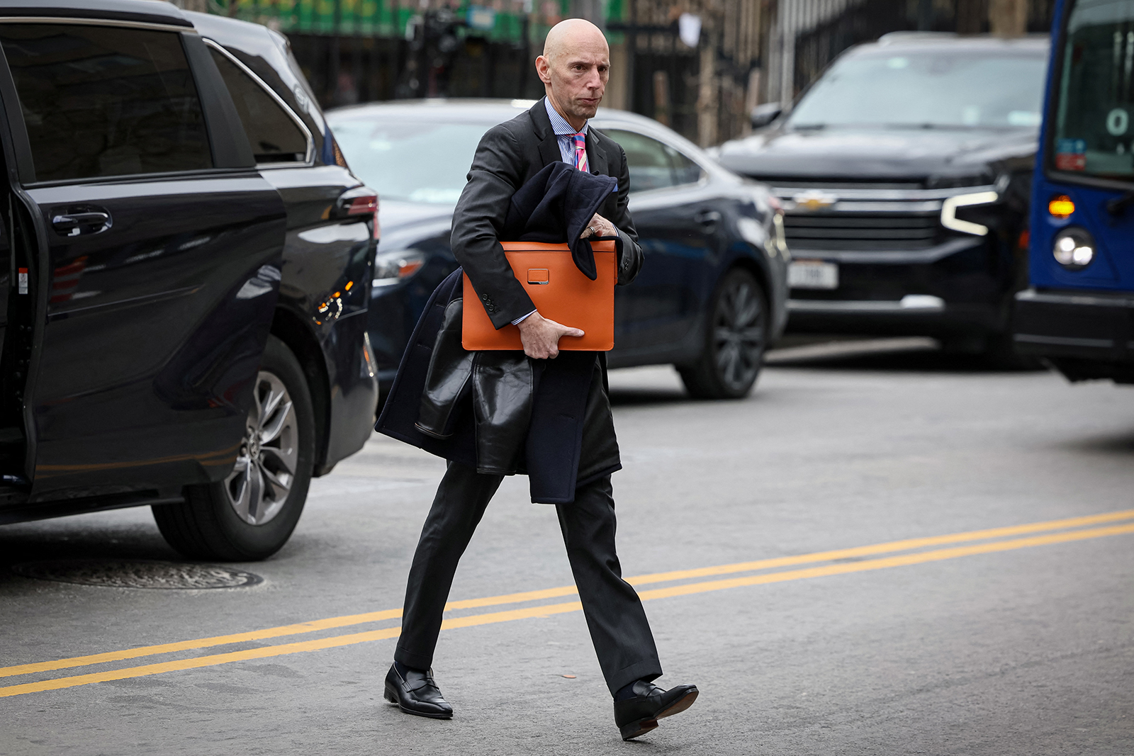 Attorney Marc Mukasey, defense lawyer for Sam Bankman-Fried, arriving for a hearing at the Manhattan Federal Courthouse in New York City on February 21.