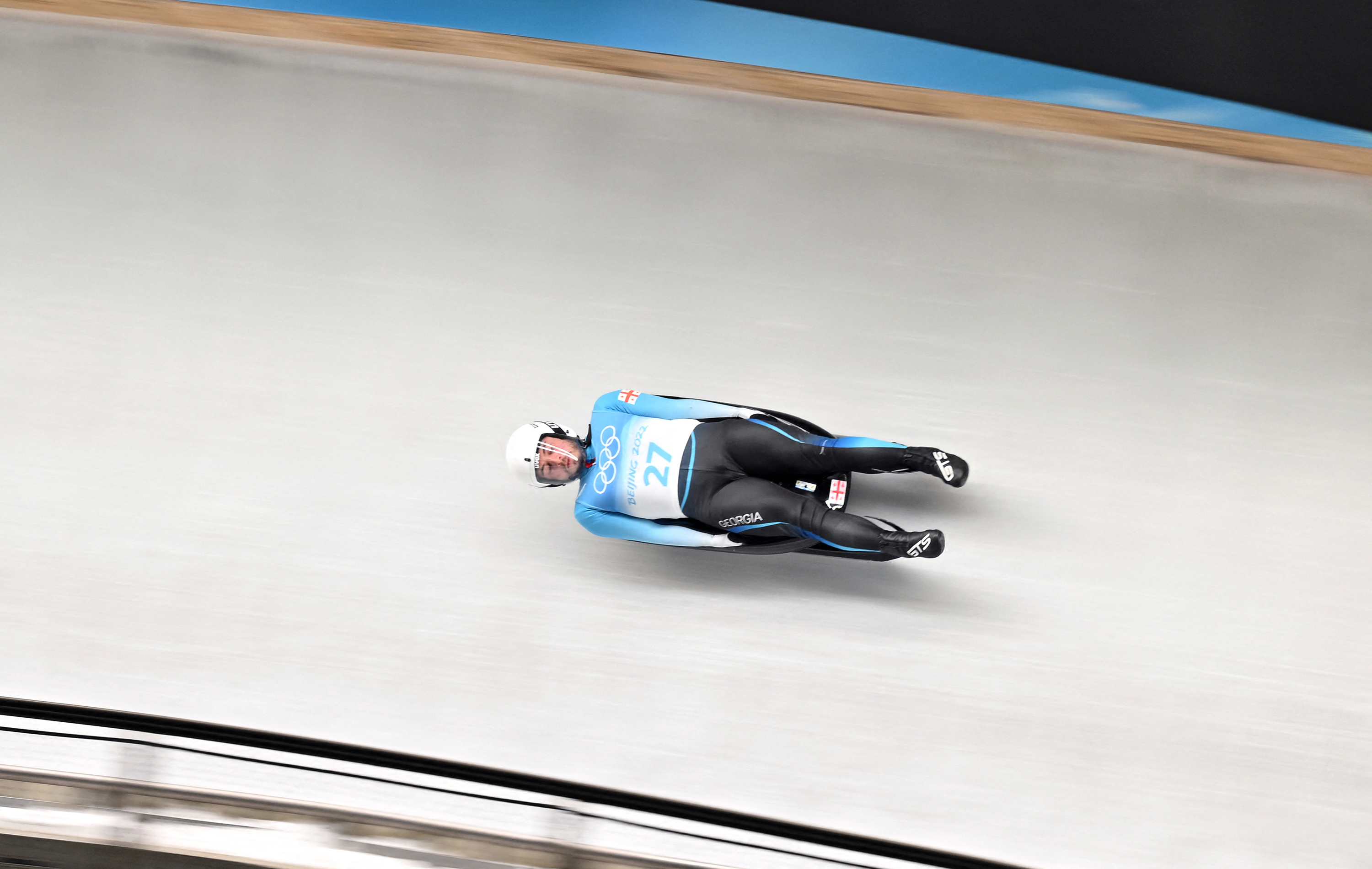 Georgia's Saba Kumaritashvili competes in the men's singles luge event on February 5.