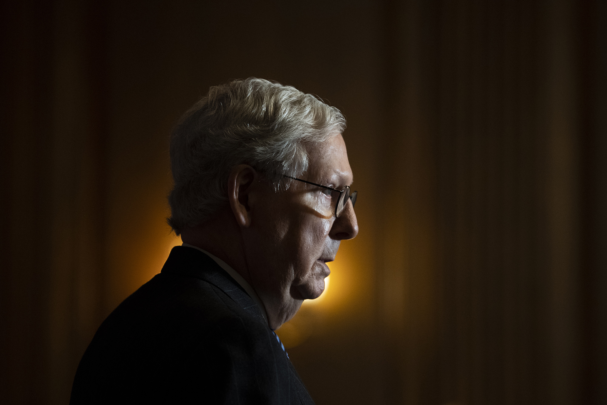 Senate Majority Leader Mitch McConnell conducts a news conference in the U.S. Capitol after the Senate Republican Policy luncheon on December 15.