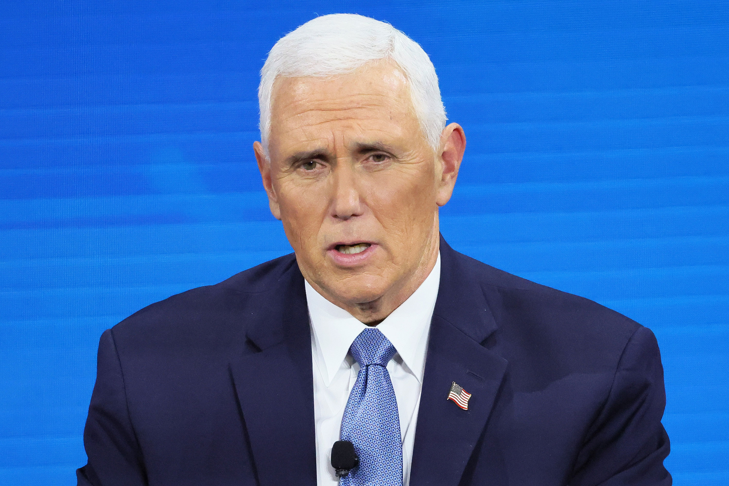 Former Vice President Mike Pence speaks at an event in New York in November.