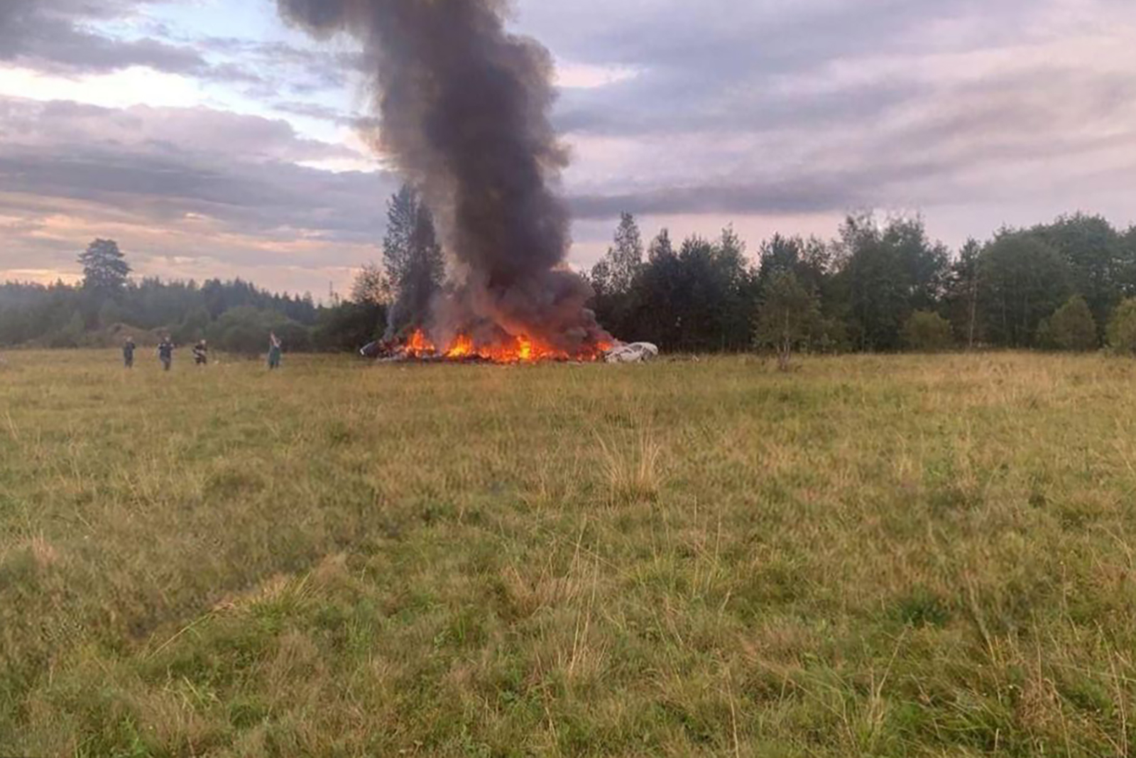 The crash site in Russia's northwestern Tver region on August 23.