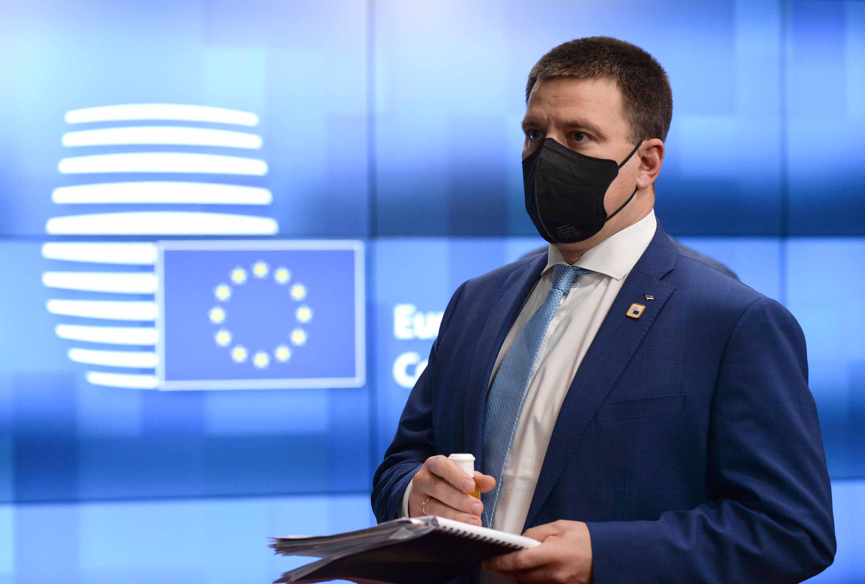 Estonian Prime Minister Juri Ratas is pictured during a summit at the European Council Building in Brussels, on October 16.