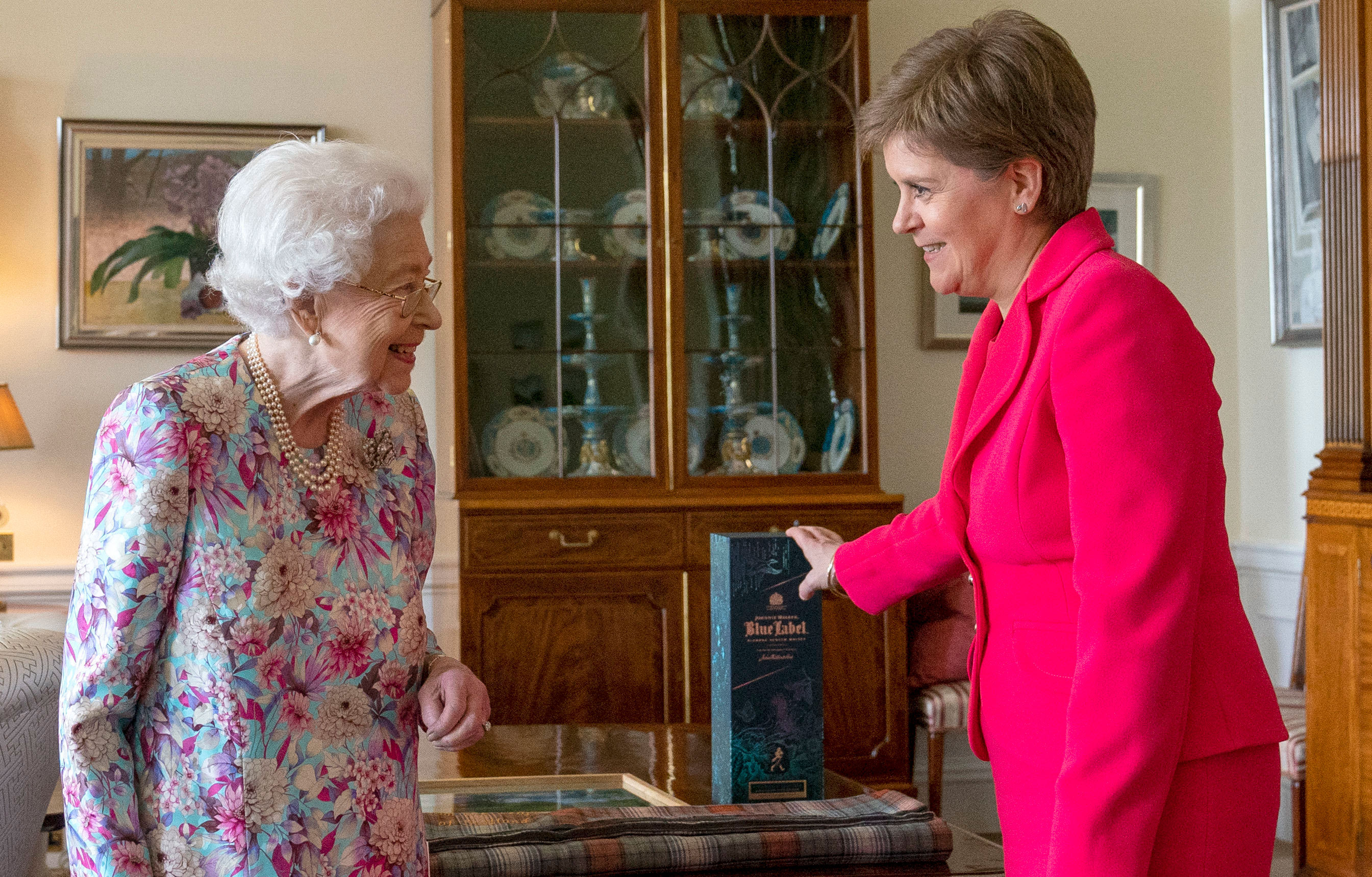 Queen Elizabeth II receives First Minister of Scotland Nicola Sturgeon at the Palace of Holyroodhouse in Edinburgh, Scotland, in June.