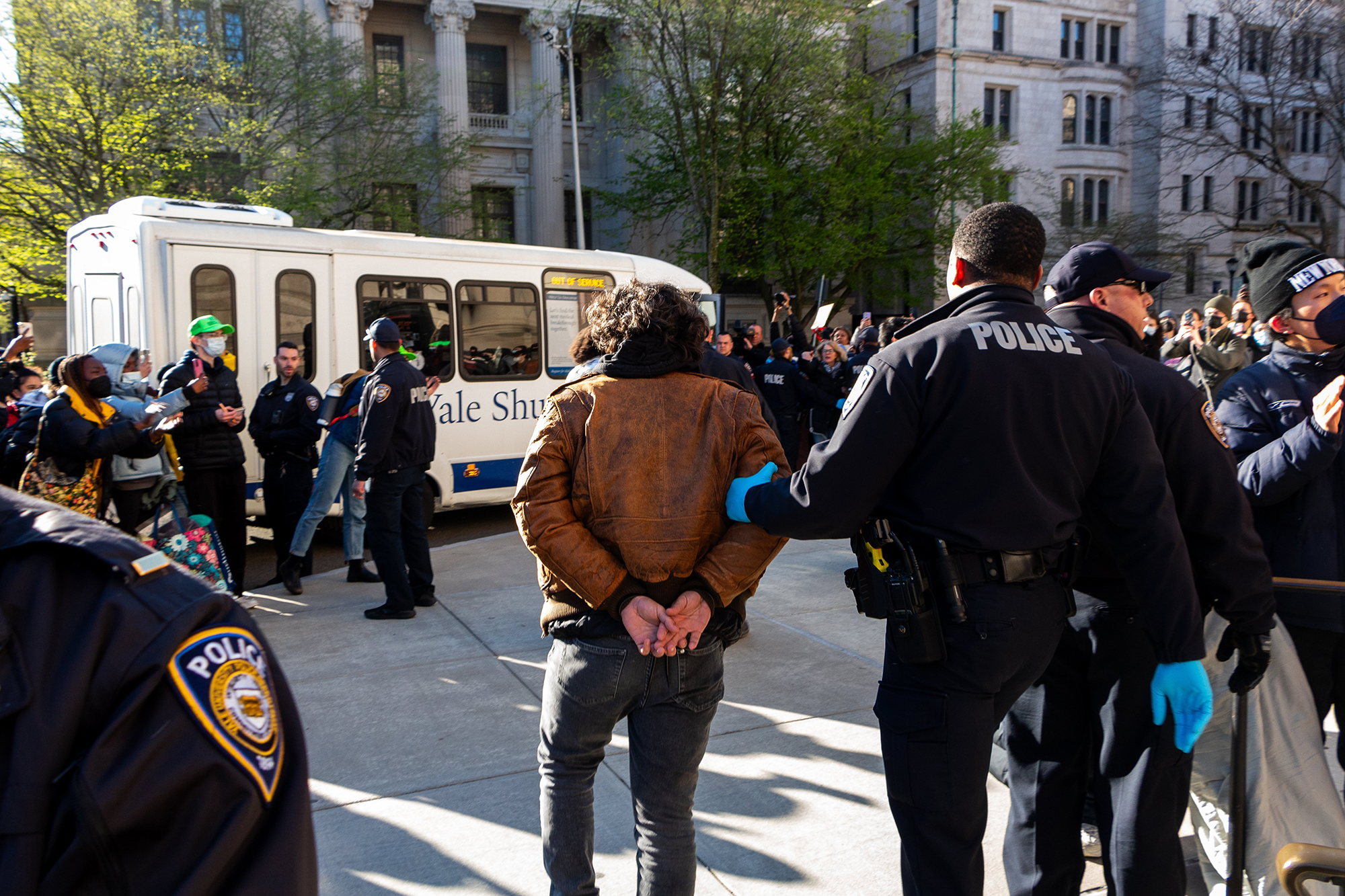Yale Police Department (YPD) arrested protesters at Yale University in New Haven, CT, on April 22.
