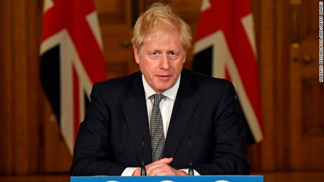 Britain's Prime Minister Boris Johnson speaks during a virtual press conference inside 10 Downing Street in central London on October 31, 2020 to announce new lockdown restrictions in an effort to curb rising infections of the novel coronavirus