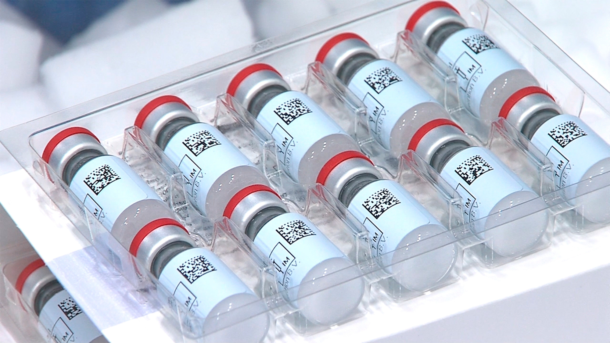 This Dec. 2, 2020 photo provided by Johnson & Johnson shows vials of the COVID-19 vaccine in the United States.