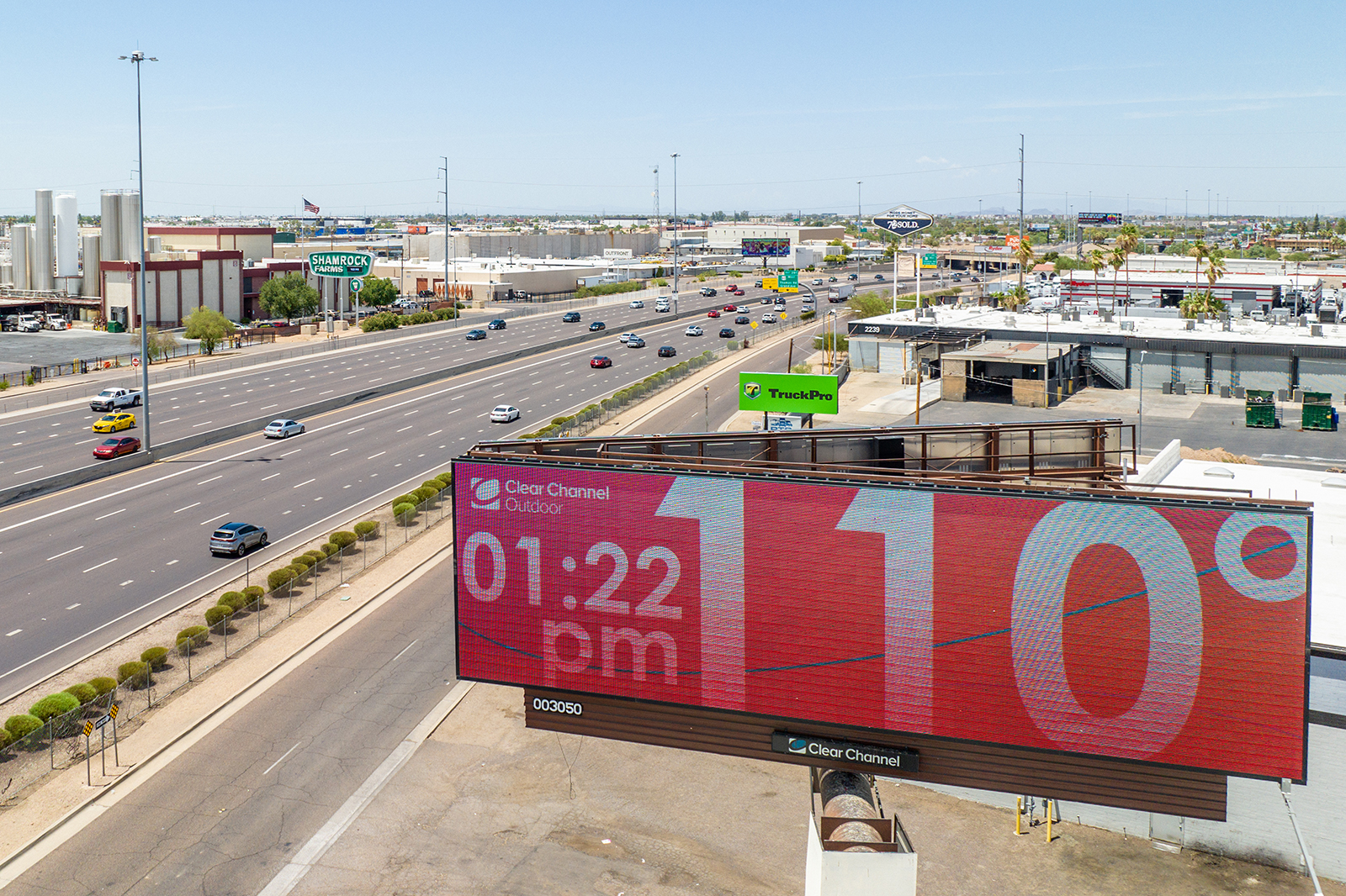 A billboard displays high temperatures in Phoenix, Arizona on July 16.