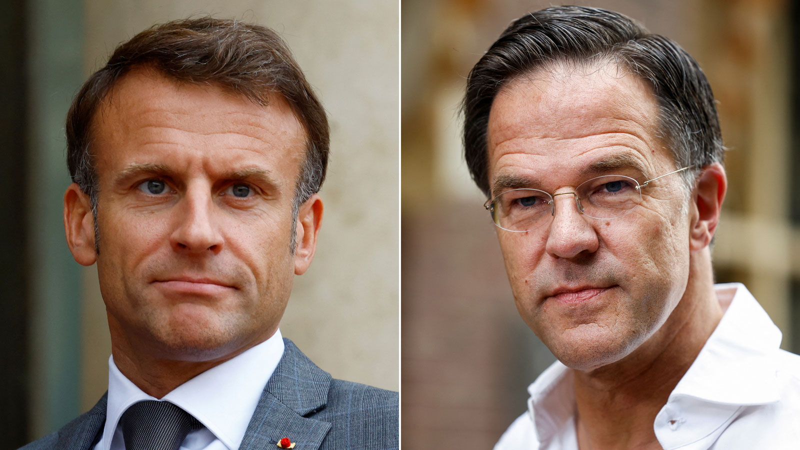French President Emmanuel Macron and Dutch Prime Minister Mark Rutte.
