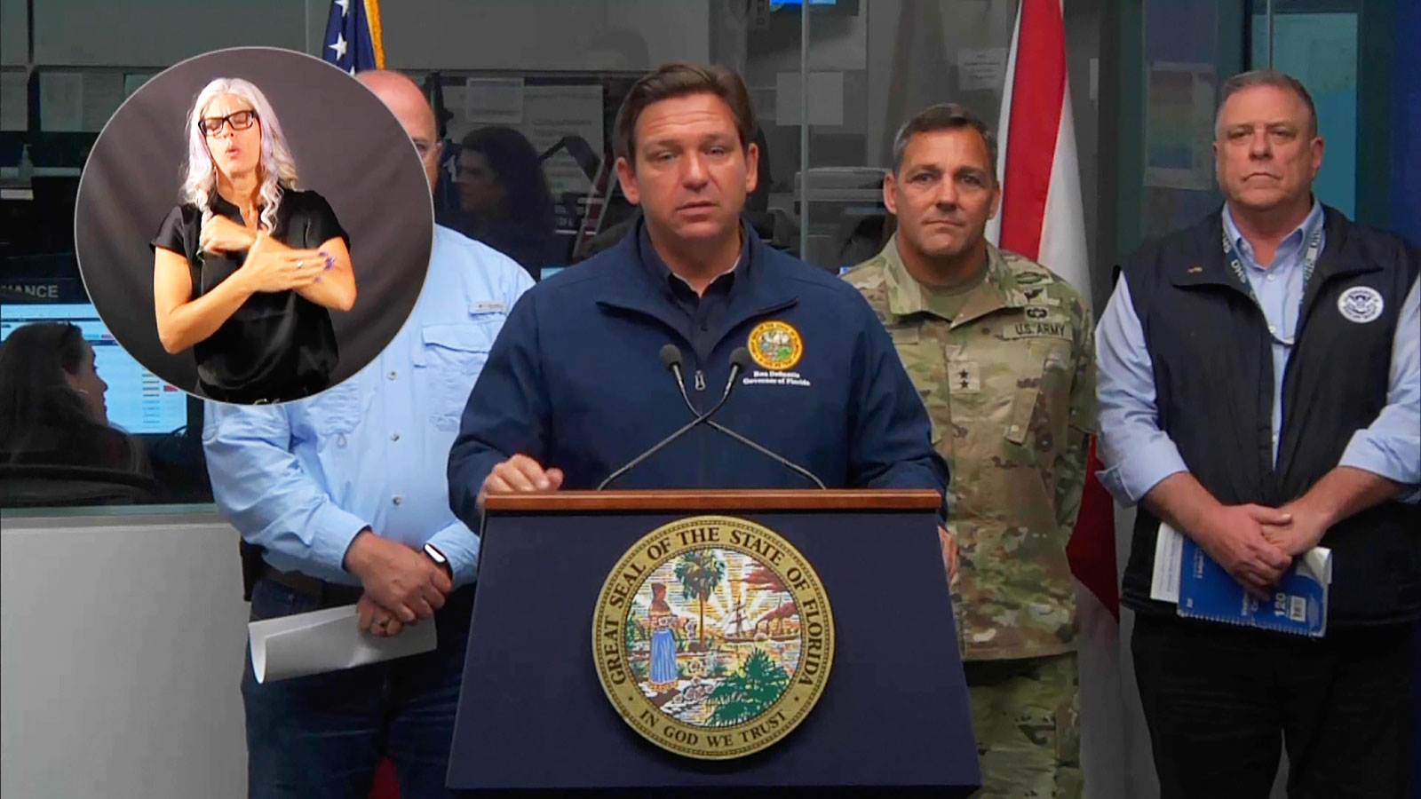 Florida Gov. Ron DeSantis speaks during a news conference on Thursday.