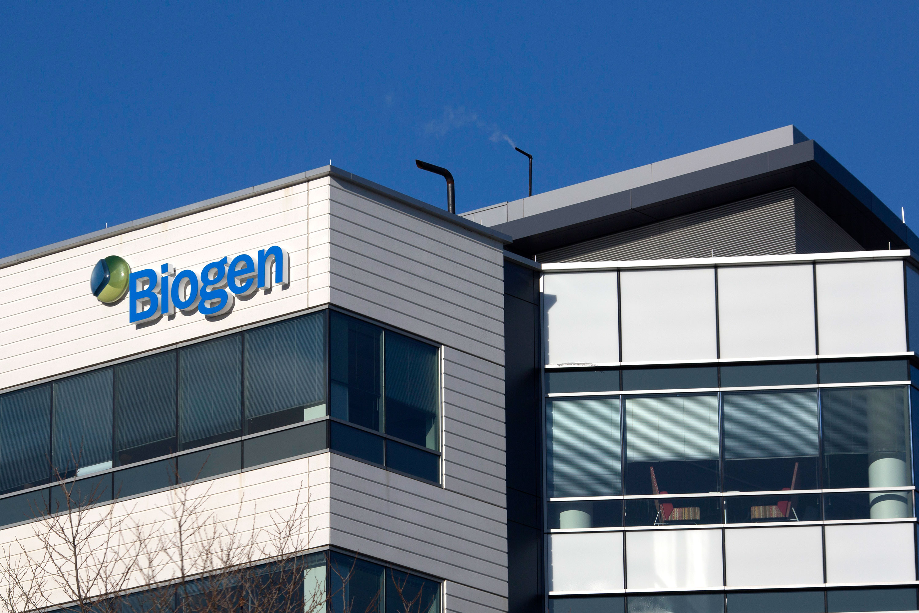 A Biogen building in Massachusetts is seen in this file photo from 2017.